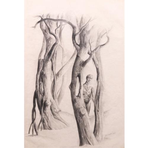 Cesar Legaspi (1917 - 1994): Cesar Legaspi (1917 - 1994)Ang lahat ng ito’y pasimula pa lamangng mga paghihirap “Matthew 24:8”signed and dated 1990 (lower right)graphite on paper22” x 15” (56 cm x 38