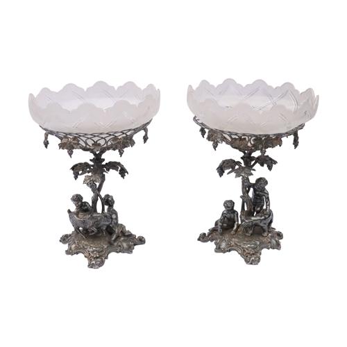 Two 19th-Century Epergnes: Two 19th Century EpergnesThomas Bradbury and Sonssilver6,000 gramsa) H: 12” (30 cm)D: 9 3/4” (25 cm)b) H: 11 1/2” (29 cm)D: 9 1/2” (24 cm)