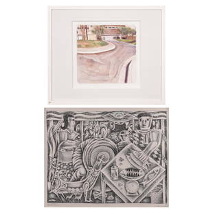 a) Yasmin Sison (b. 1972) b) Nunelucio Alvarado (b. 1950): a) Yasmin Sison (b. 1972)Pepe & Sean’s Grand Vacation 5 of 13signed and dated 2017 (lower left)watercolor16” x 13 1/2” (41 cm x 34 cm) b) Nunelucio Alvarado (b. 1950)Baligyaansig