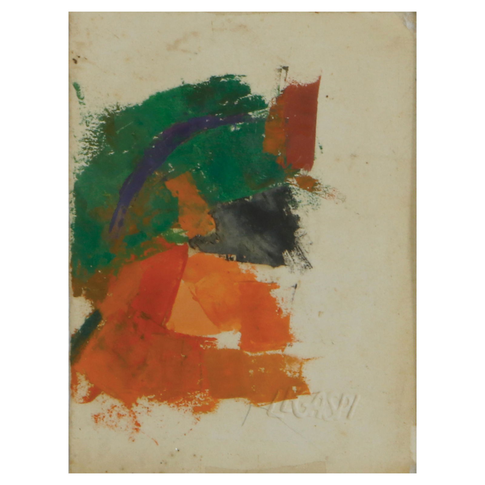 Cesar Legaspi (1917 - 1994): Cesar Legaspi (1917 - 1994)Untitledca. 1970sembossed signature (lower right)oil on paper4” x 3” (10 cm x 8 cm)