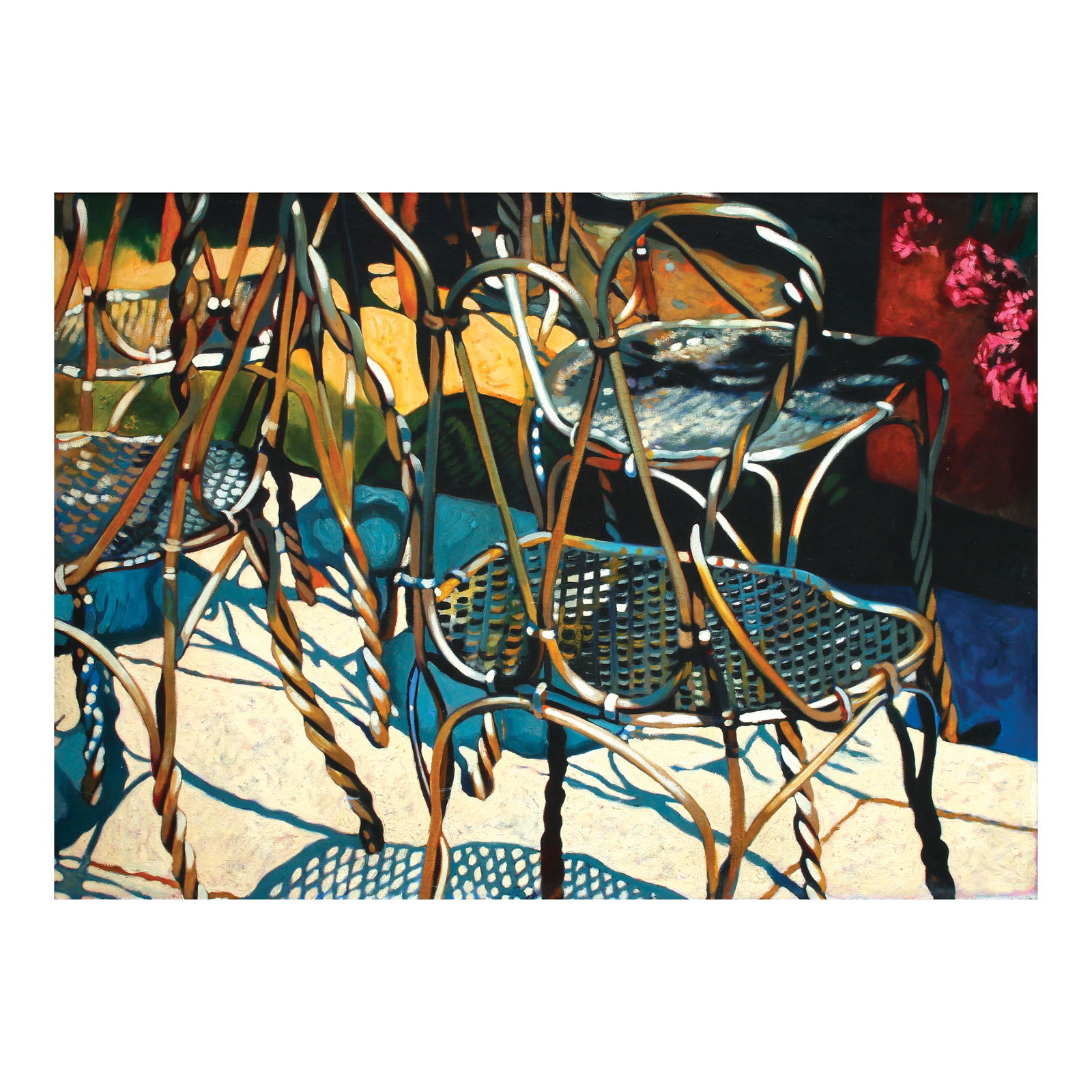 Stella Rojas (b. 1963): Stella Rojas (b. 1963)Les Chaisesoil on canvas53” x 38” (135 cm x 97 cm)