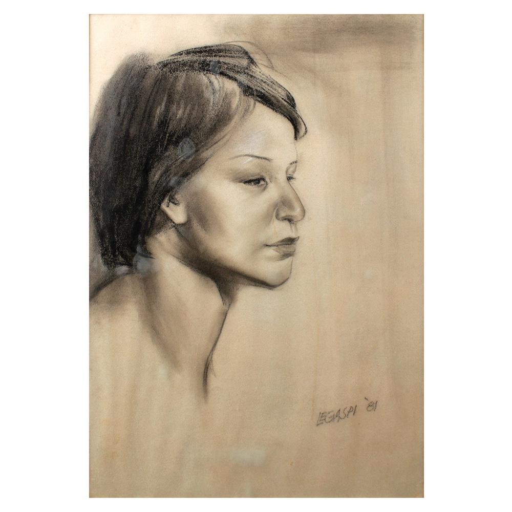 Cesar Legaspi (1917 - 1994): Ladysigned and dated 1981 (lower right)charcoal on paper20 1/2” x 14” (52 cm x 36 cm)