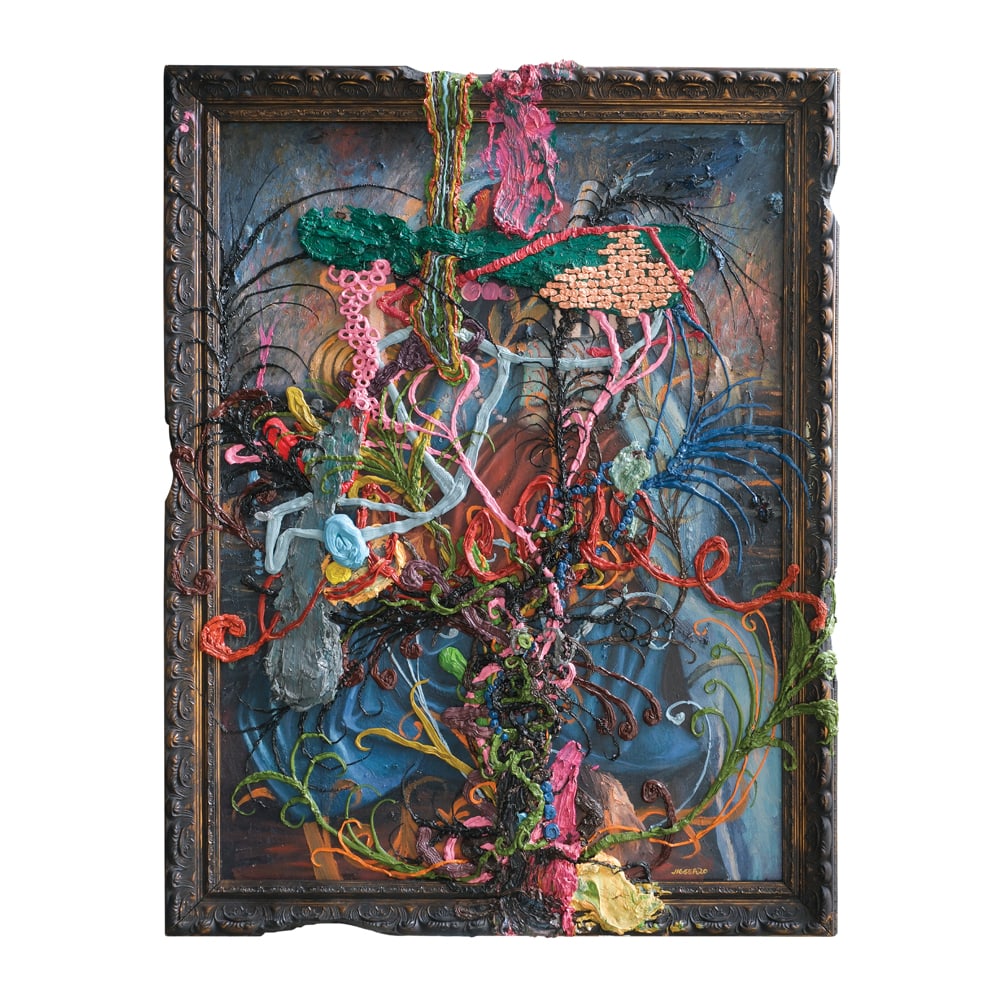 Jigger Cruz (b. 1984) - A Clumsy Sky in Tone as Dry: A Clumsy Sky in Tone as Dry signed and dated 2020 (lower right) oil on canvas 55” x 43” (140 cm x 109 cm) Accompanied by a certificate signed by the artist confirming the authenticity of t