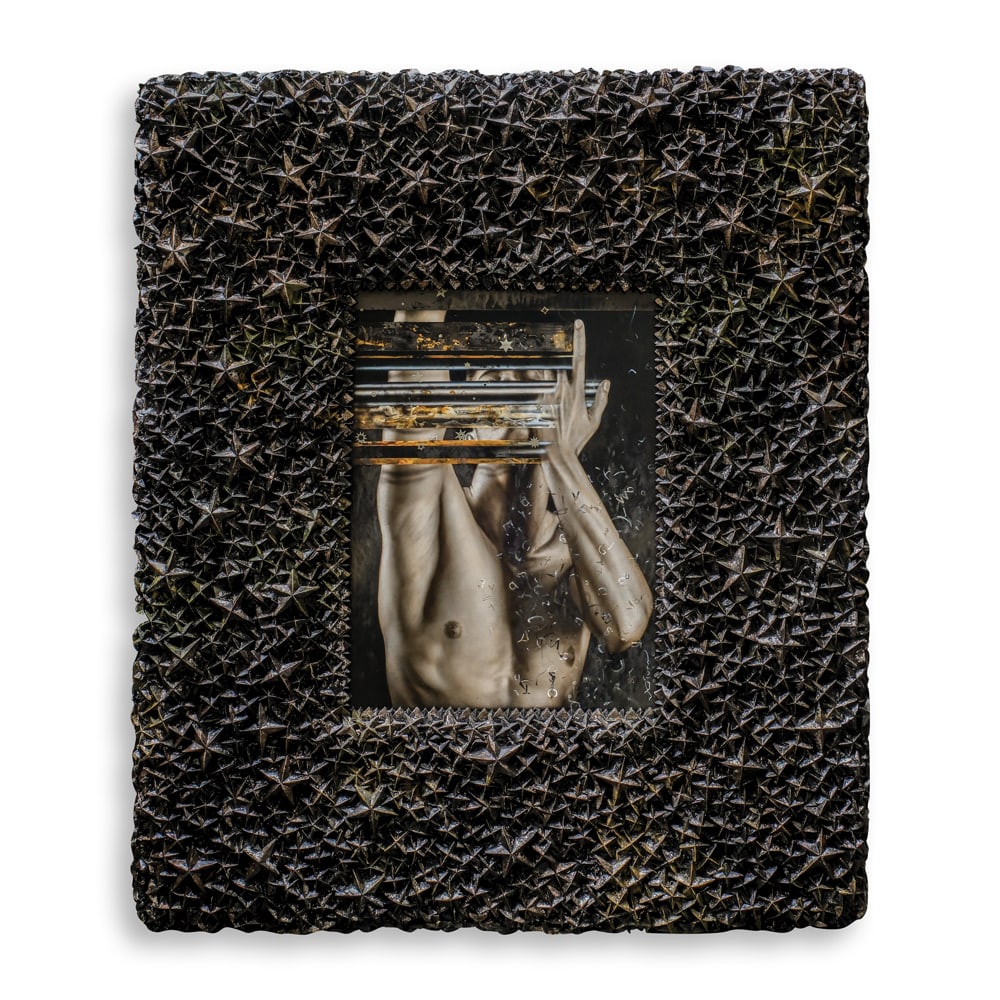 Ronald Ventura (b. 1973) - Intersection: Intersection signed and dated 2020 (lower right) oil on canvas, fiberglass and resin artwork: 16” x 12” (41 cm x 30 cm)including frame: 32” x 28” x 2 1/2” (81 cm x 71 cm