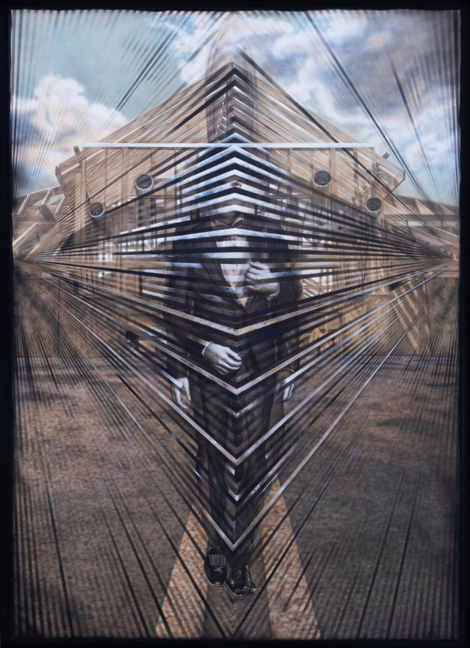 Ronald Ventura (b. 1973) - Airhome: PROPERTY FROM THE COLLECTION OF ARCHITECT AND MRS. EMMANUEL "MANNY" A. MIÑANA Airhome signed and dated 2016 (lower right) oil on canvas 84" x 60" (213 cm x 152 cm) PROVENANCEAcquired directly from th