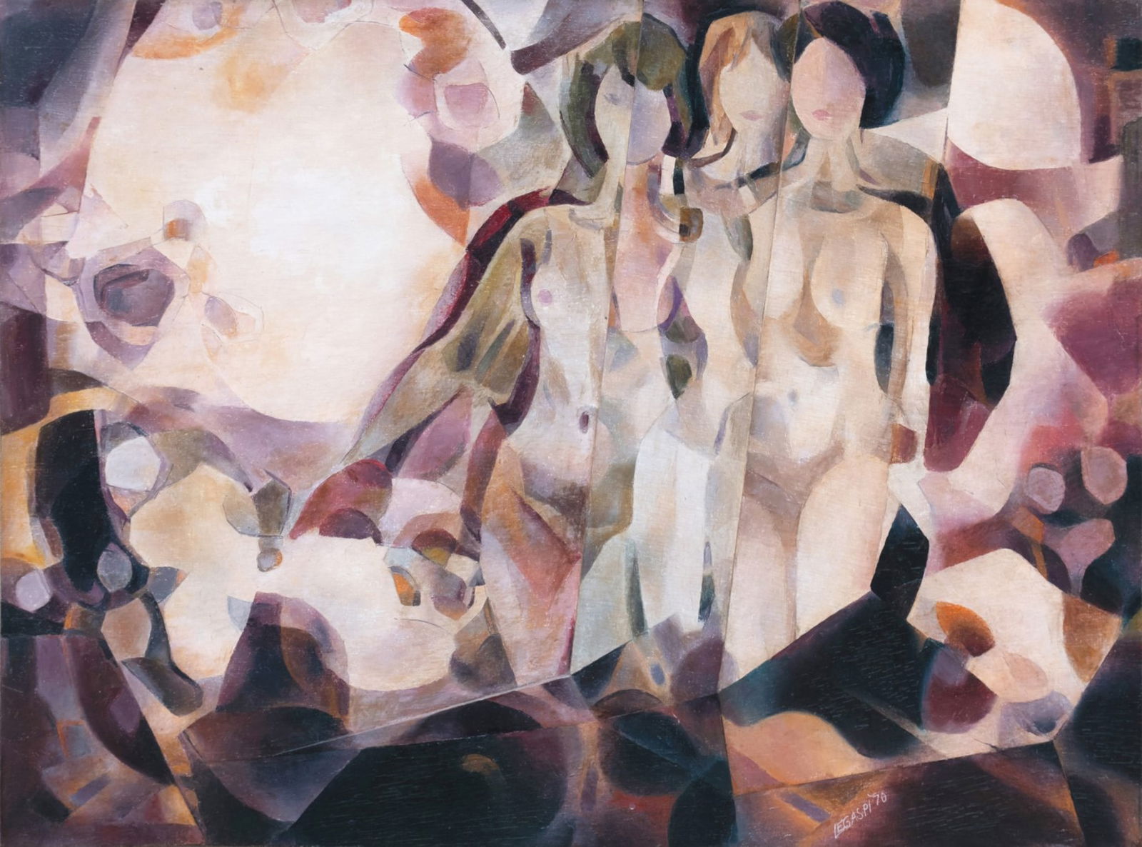 Cesar Legaspi (1917 - 1994) - Women: Women signed and dated 1970 (lower right) oil on wood 28" x 39" (71 cm x 99 cm) PROVENANCEPrivate collection, Manila WRITE UP: Cesar Legaspi is a major figure in the history of Philippine modernism. F