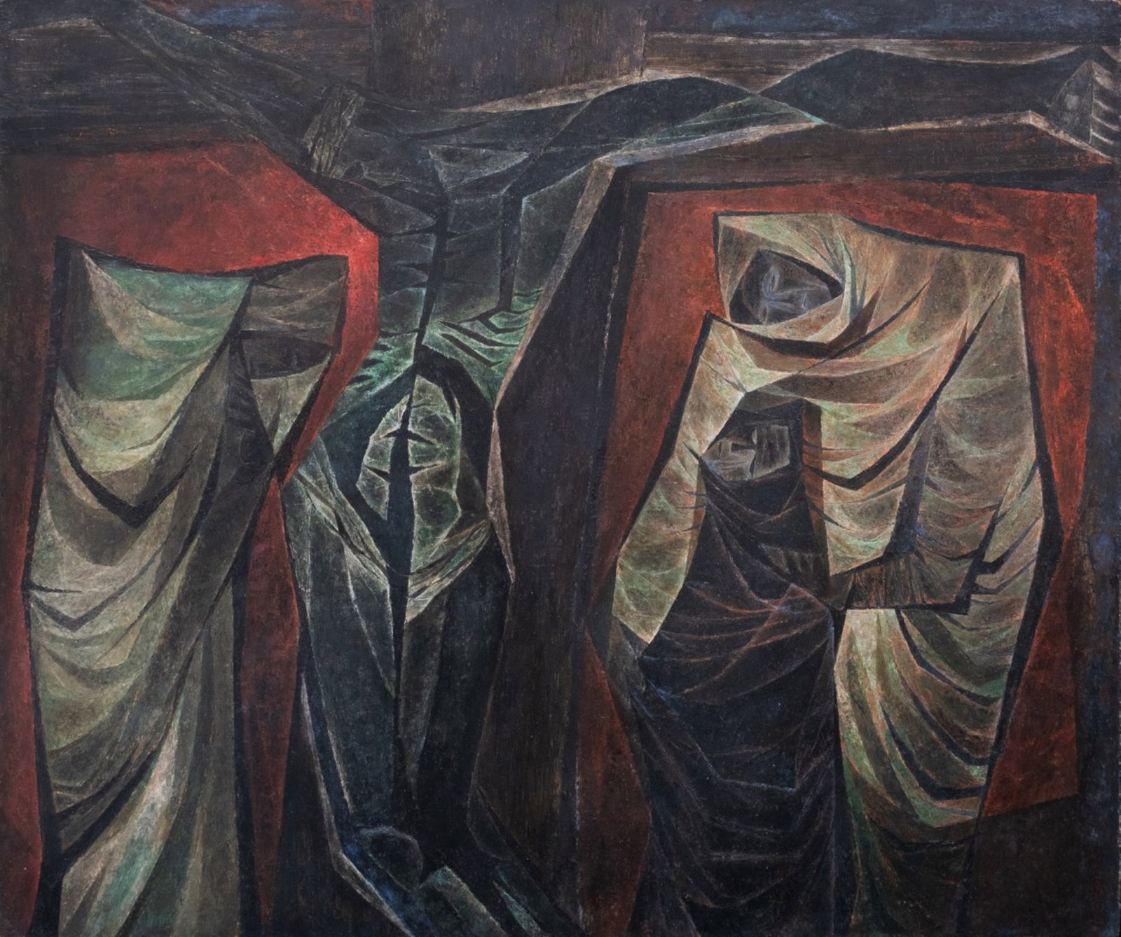 Cesar Legaspi (1917 - 1994) - Crucifixion: Crucifixion signed and dated 1956 (lower right) oil on masonite board 40" x 48" (102 cm x 122 cm) PROVENANCEPhilippine Art GalleryChristie's, 20th Century Art Day Sale, Hong Kong, December 1, 2022,Lot