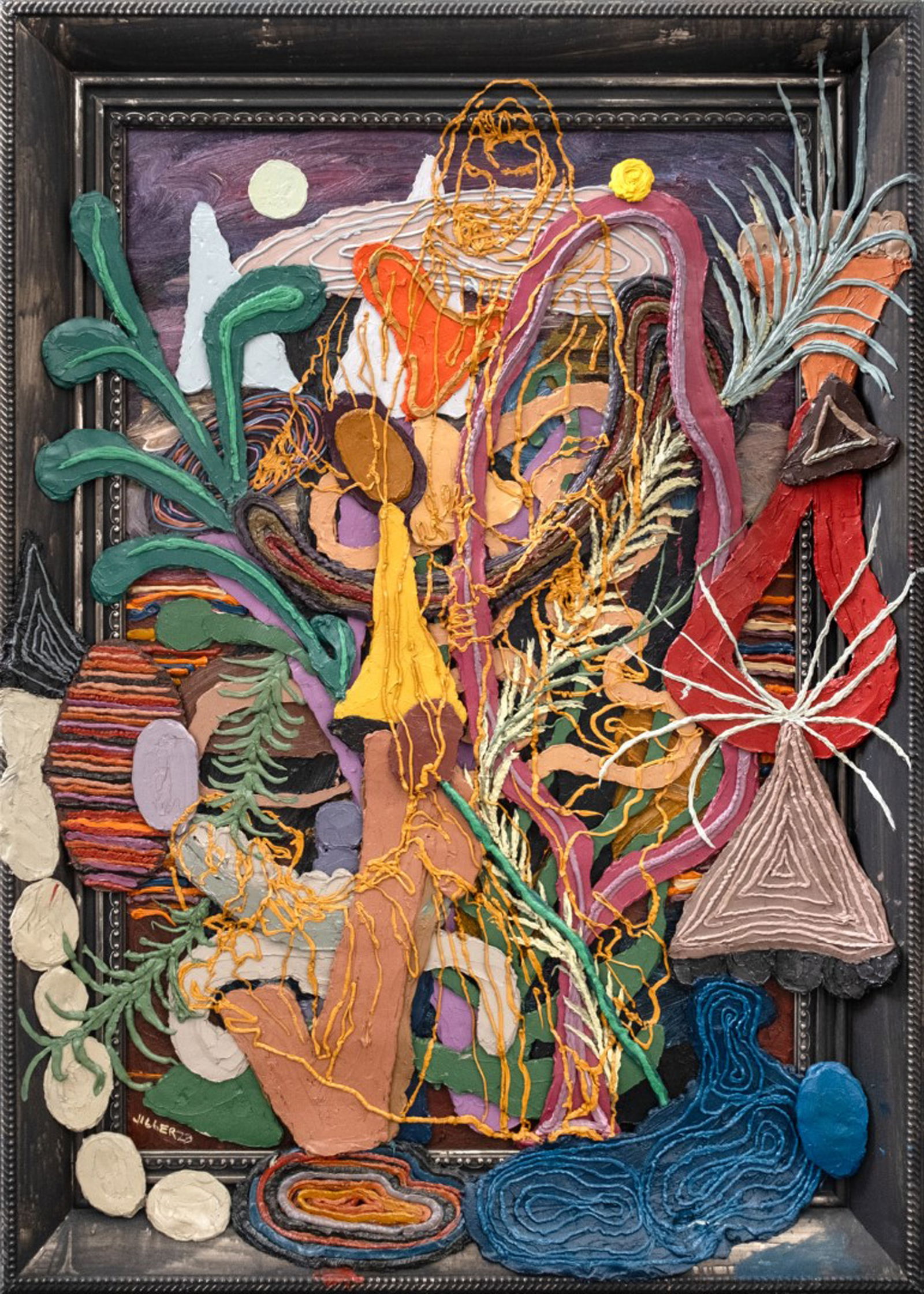 Jigger Cruz (b. 1984) - Untitled: Untitled signed and dated 2023 (lower left) oil on canvas 44" x 31 1/2" (112 cm x 80 cm) WRITE UP: Jigger Cruz stands as a prominent Filipino artist, celebrated globally for his immersive and sensory-