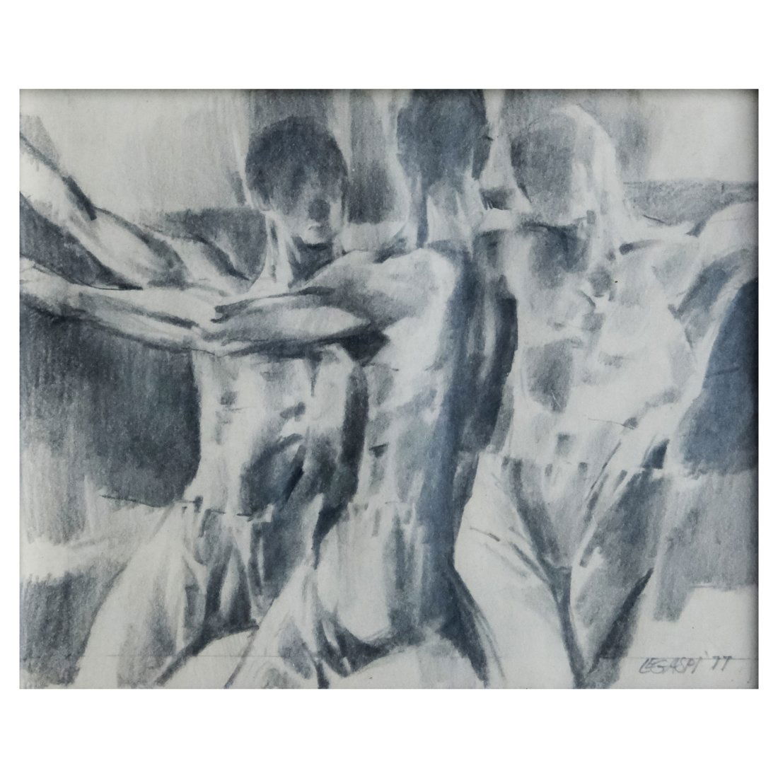 Cesar Legaspi (1917 - 1994): Nude signed and dated 1977 (lower right) pencil on paper 5" x 6 1/4" (13 cm x 16 cm)