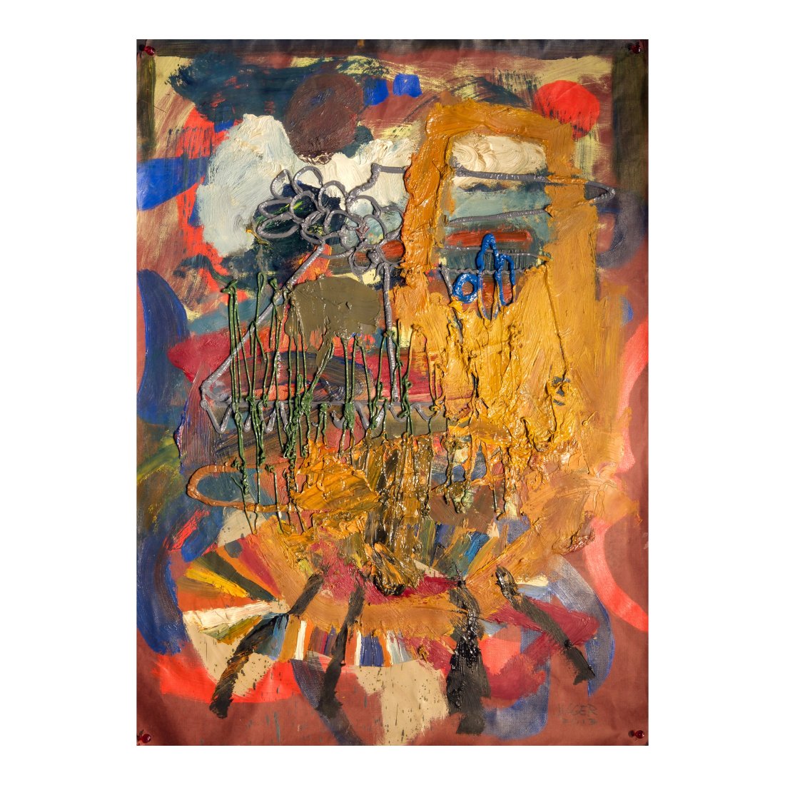 Jigger Cruz (b. 1984): Untitledsigned and dated 2013 (lower right)oil on paper27" x 19 1/2" (69 cm x 50 cm) Leon Gallery wishes to thank the artist for confirming theauthenticity of this lot PROVENANCEFinale Art File