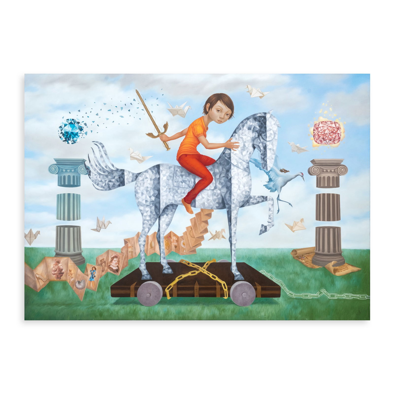 Joy Mallari (b. 1966) - A Sword of A Thousand Truths: A Sword of A Thousand Truths signed and dated 2013 (lower right) oil on canvas 60" x 84" (152 cm x 213 cm) PROVENANCE: Sotheby's, Modern and Contemporary Southeast Asian Art, HongKong, 5 October 2013,