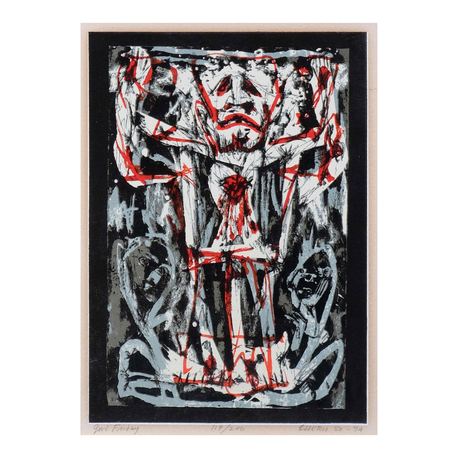 Alfonso Ossorio (1916 - 1990): Good Fridayhandsigned and numbered 119/200(lower right)serigraph10" x 7 1/4" (25 cm x 18 cm)