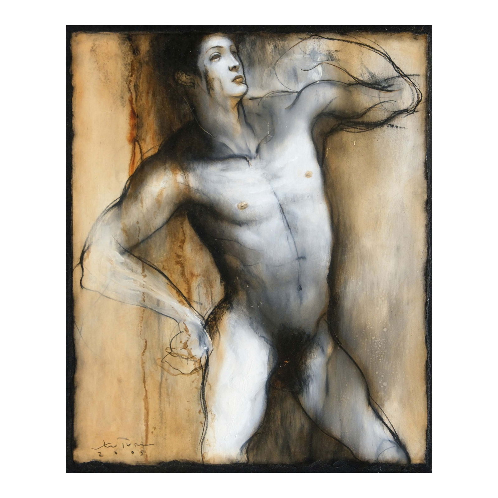 Ronald Ventura (b. 1973): Nudesigned and dated 2005 (lower left)oil on canvas13” x 10 1/2” (33 cm x 27 cm)