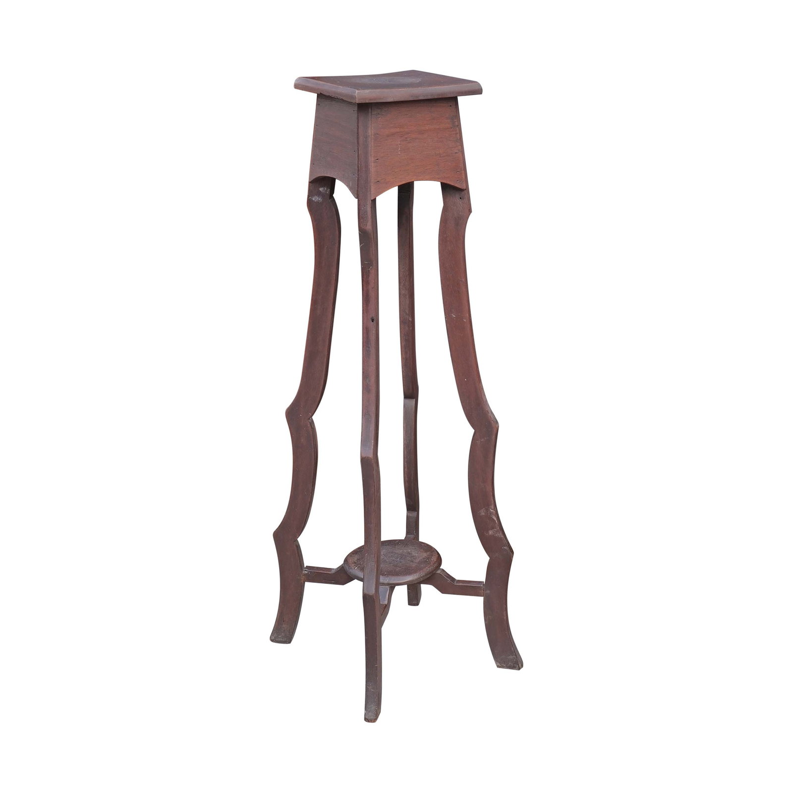 A Pedestal or Plantstand: hardwood 45 1/2” x 15” x 15” (116 cm x 41 cm x 41 cm)