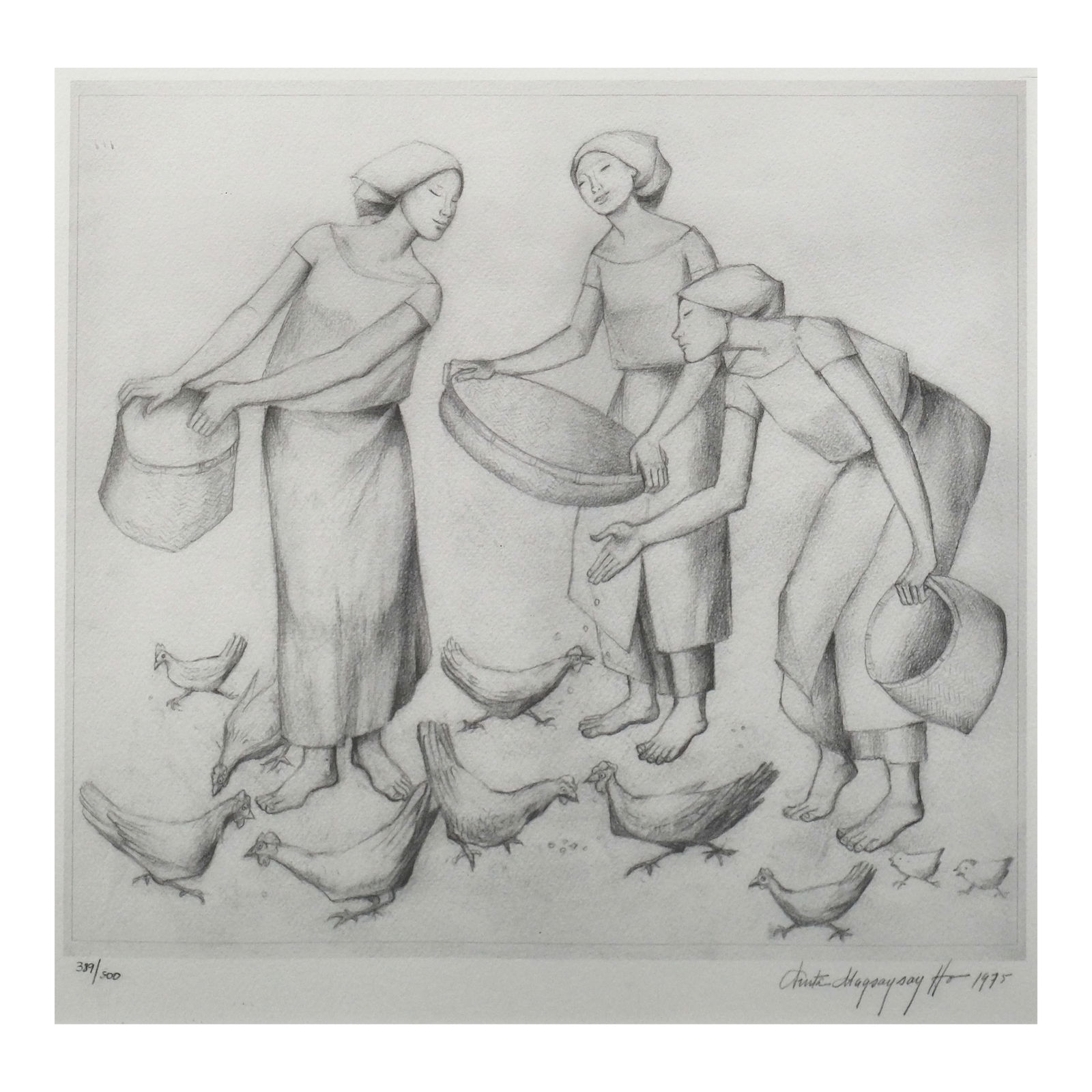 Anita Magsaysay Ho (1914 - 2012): Untitledhand-signed and dated 1975 (lower right)print 389/50014" x 14 1/2" (36 cm x 37 cm)