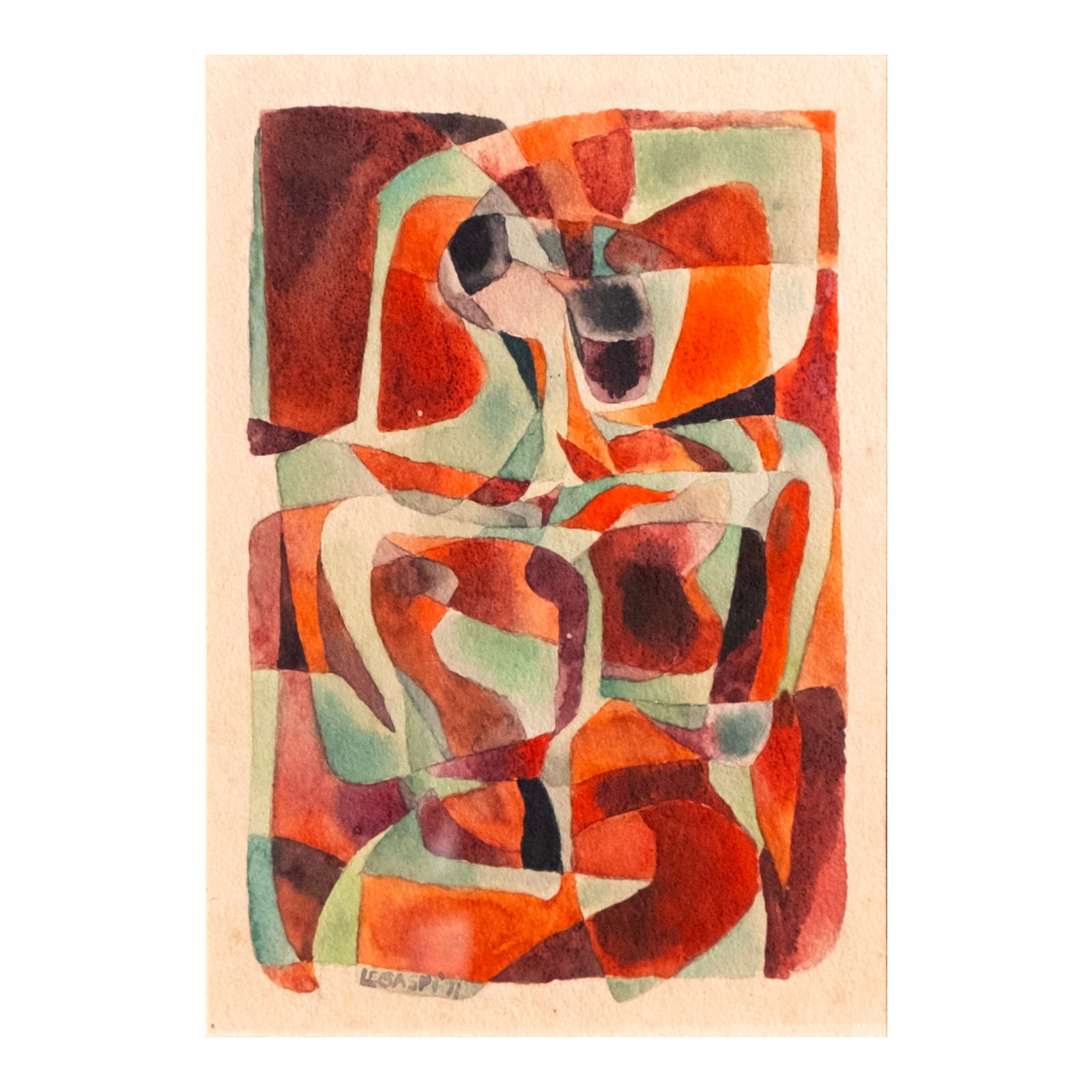 Cesar Legaspi (1917 - 1994): Untitledsigned and dated 1971 (lower left)watercolor on paper9" x 6 1/4" (23 cm x 16 cm) Cesar Legaspi has already cemented his name in the art scene long before he was awardedthe title of Nati