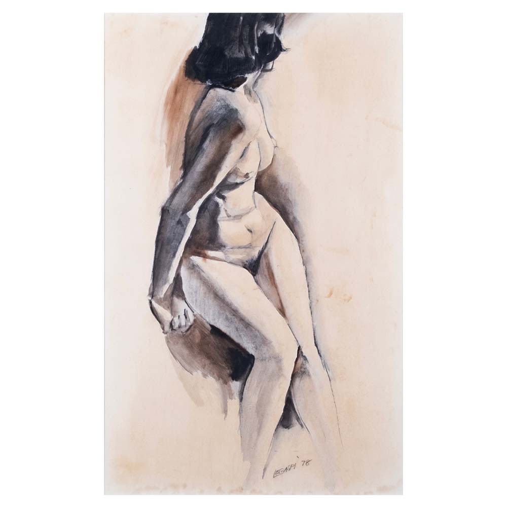 Cesar Legaspi (1917 - 1994): PROPERTY FROM THE HAYDEN AND VICKI BELO-KHO COLLECTIONNudesigned and dated 1978 (lower right)watercolor on paper41 1/2" x 25 1/2" (105 cm x 65 cm) Cesar Legaspi is known for his fragmented torsos and