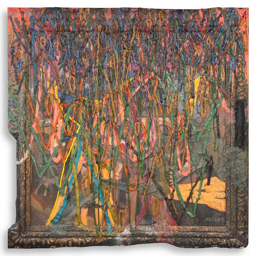 Jigger Cruz (b. 1984): Untitledsigned and dated 2015 (lower right)oil on canvas48" x 48" (122 cm x 122 cm)PROVENANCEAcquired directly from the artist by the present owner To view the works of Jigger Cruz is to be conscious