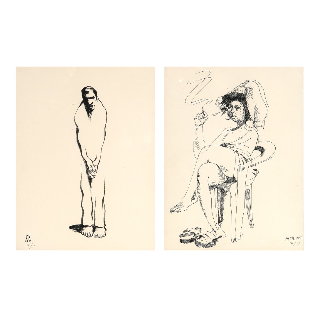 Mark Justiniani (b. 1966): a.) Untitledsigned and dated 2001 (lower left)print 11/1511 1/2” x 8 1/2” (29 cm x 22 cm) b.) Untitledsigned (lower right)print 12/1511 1/2” x 8 1/2” (29 cm x 22 cm)