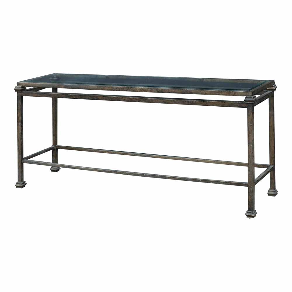 A Console Table: steelH: 30 1/2” (77 cm)L: 66 3/4” (170 cm)W: 17” (43 cm)