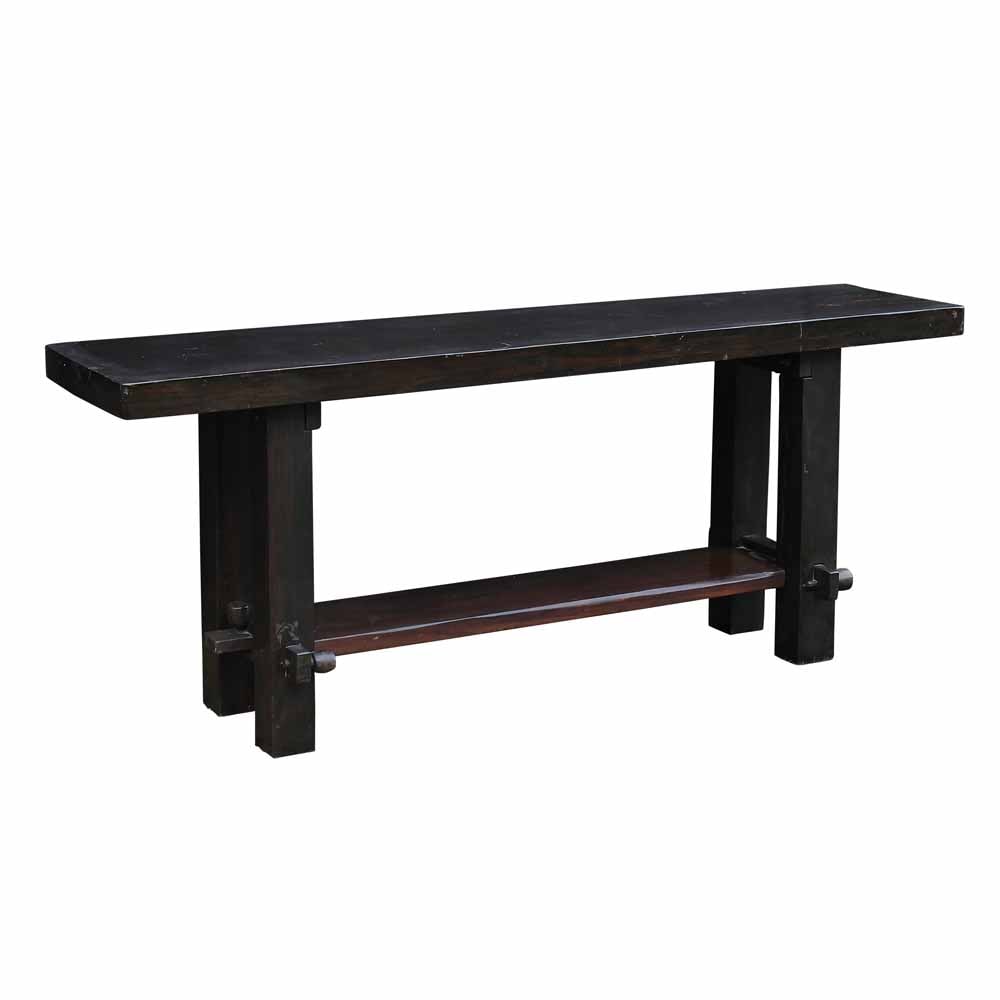An Osmundo Esguerra Console Table: kamagongH: 31 1/2” (80 cm)L: 78 3/4”(200 cm)W: 18” (46 cm)