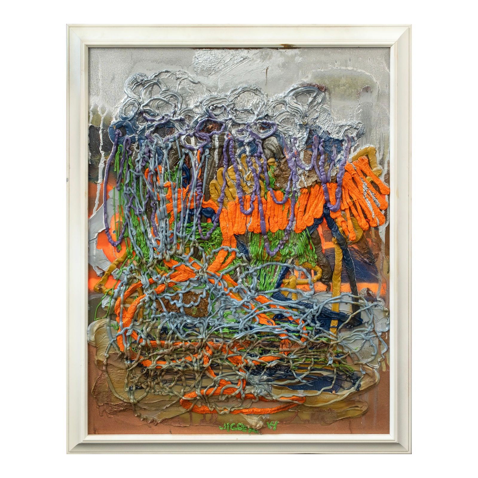 Jigger Cruz (b. 1984): Untitledsigned and dated 2014 (lower center)oil on canvas30" x 24" (76 cm x 61 cm)PROVENANCEPrivate Collection, Manila On the surface, the works of Jigger Cruz arecharacterized primarily by the