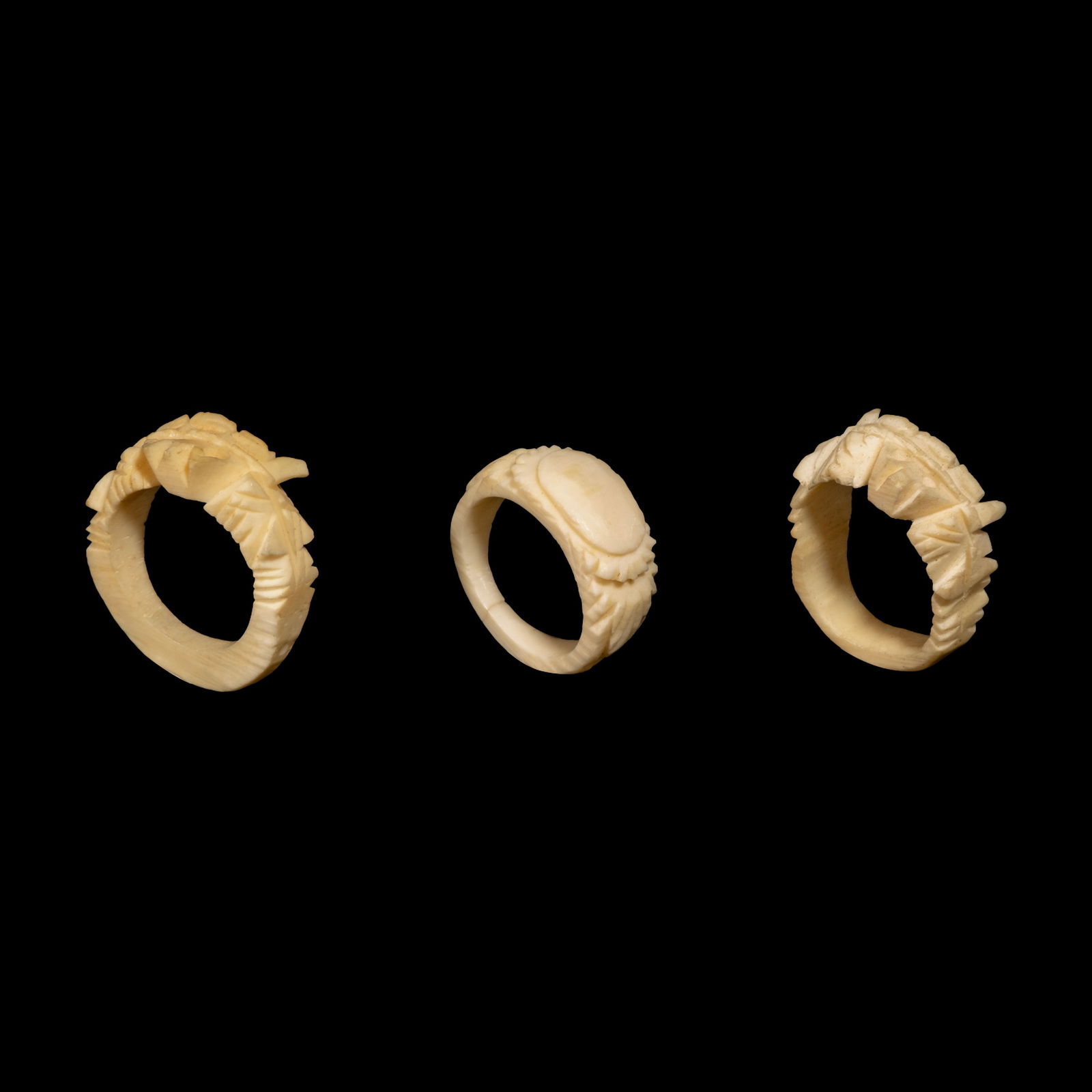 A Set of Carved Bone Rings (1 of 1)