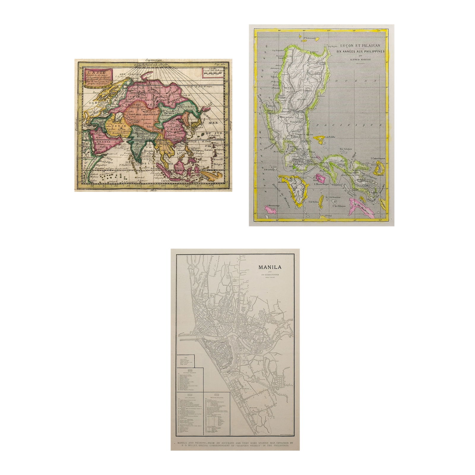 Antique Maps Relating To the Philippines: CLAUDE BUFFIER (1661 - 1737) L’Asie, suivant les dernieres observations de l’Academie Royale des Sciences (Asia, according to the latest observations of the Royal Academy of Sciences)