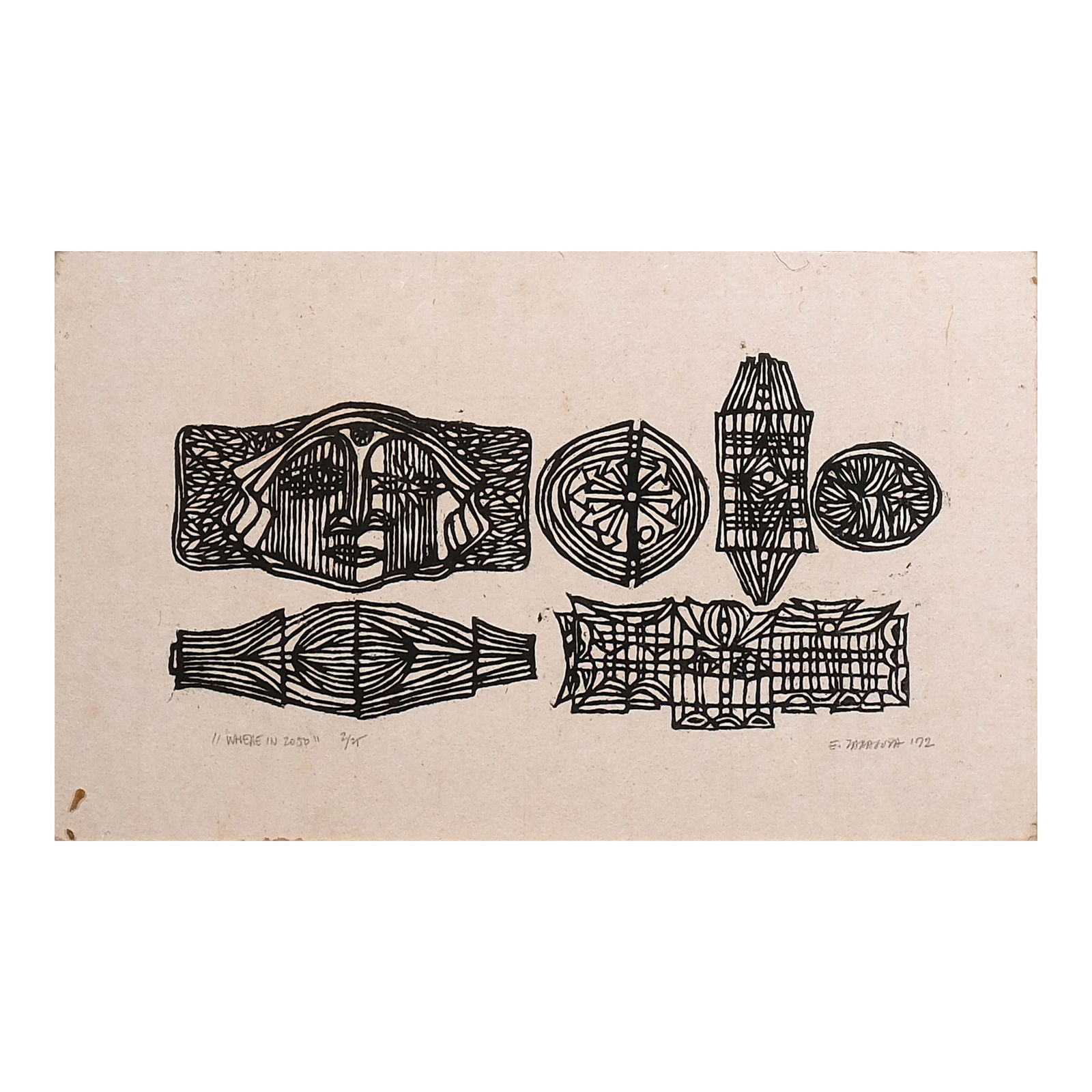 Efren Zaragoza (1940 - 1989): PROPERTY OF A DISTINGUISHED LADYWhere in 2050 hand-signed and dated 1972 (lower right) print, 2/25 7” x 12” (18 cm x 30 cm)