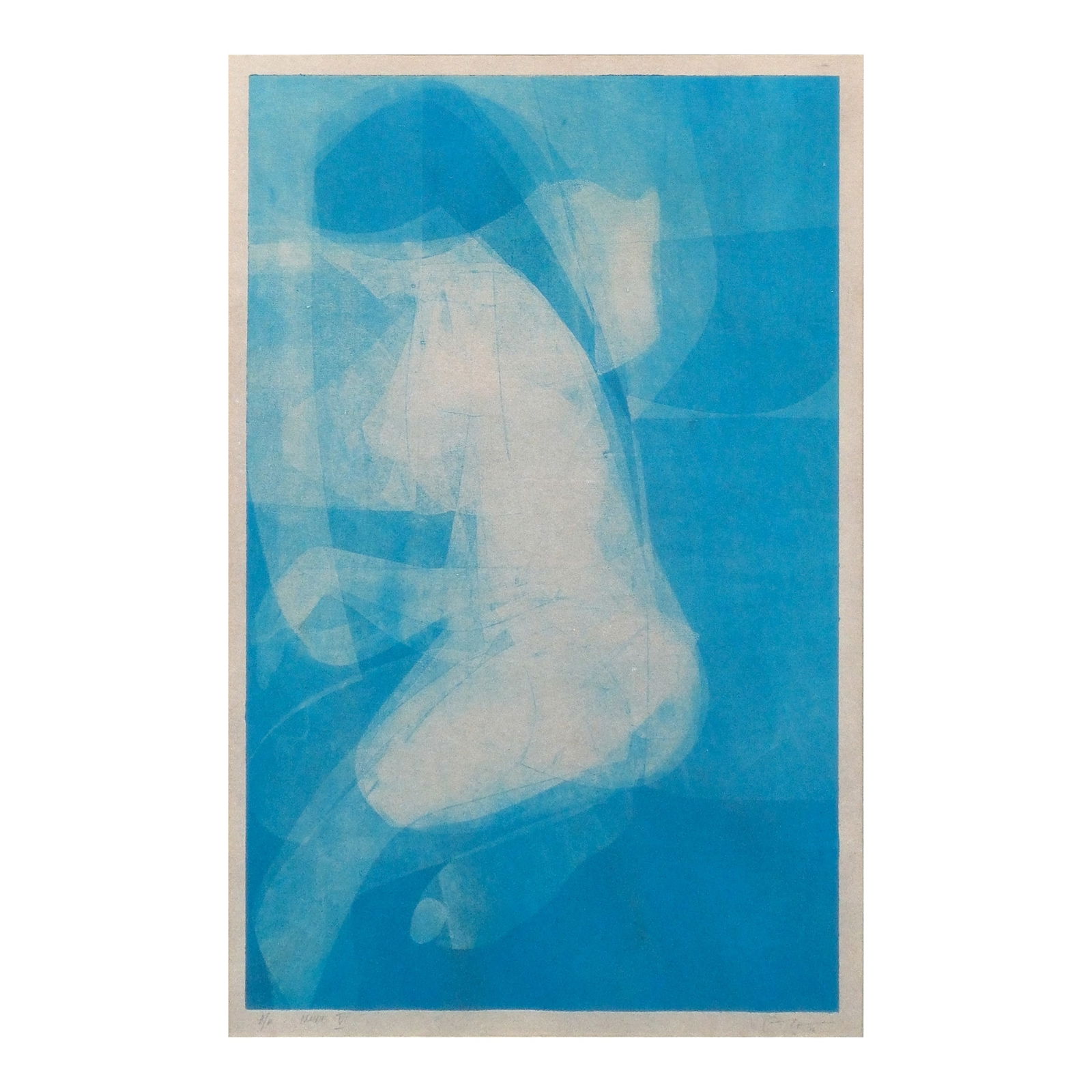 Romulo Olazo (1934 - 2015): Nude VI hand-signed and dated 1976 (lower right) serigraph A/P 25 1/2” x 16 1/2”(65 cm x 42 cm)