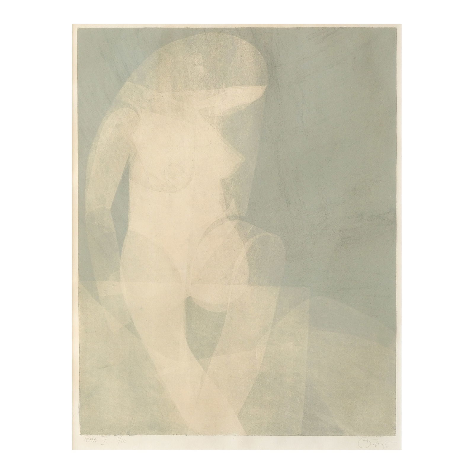 Romulo Olazo (1934 - 2015): Nude V hand-signed and dated 1976 (lower right) serigraph, 1/10 26” x 20” (66 cm x 51 cm)
