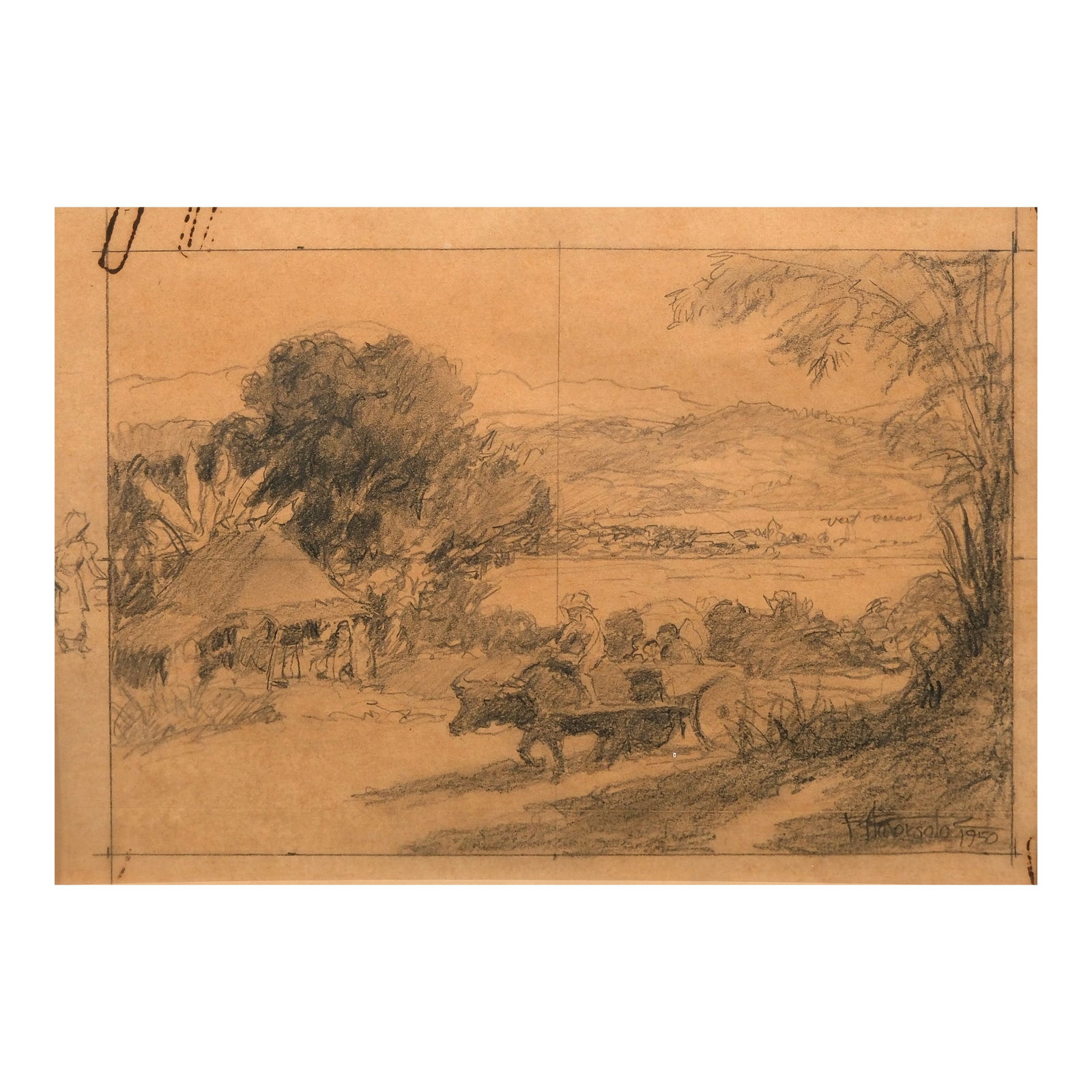 Fernando Amorsolo (1892 - 1972): Landscapesigned and dated 1950 (lower right)graphite on paper8” x 11 1/2” (20 cm x 29 cm)