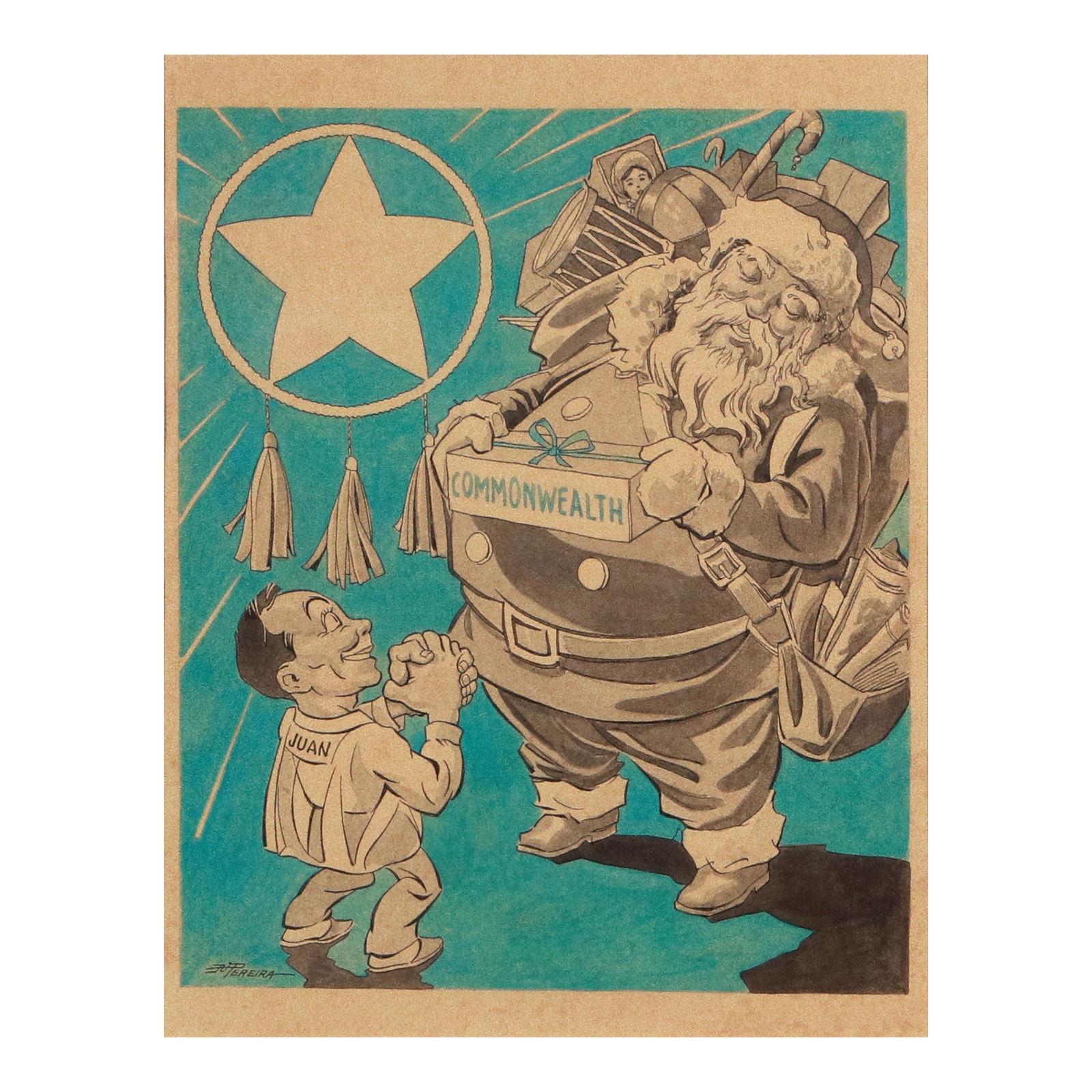 Jose Pereira (1901 – 1954): PROPERTY OF A DISTINGUISHED LADYUntitledsigned (lower right)pen and ink, watercolor on paper14” x 11” (36 cm x 28 cm)