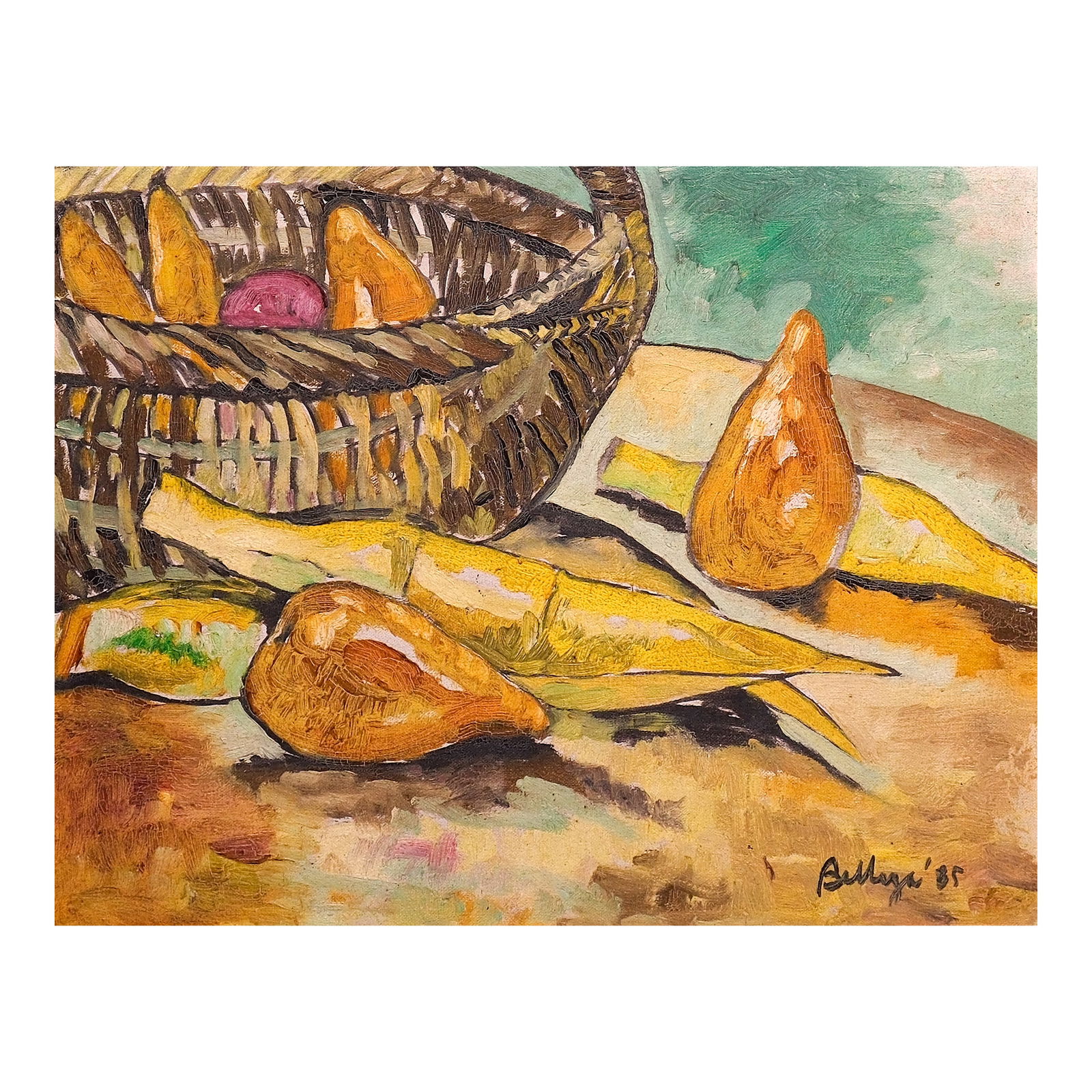 Norma Belleza (b. 1939): Still Lifesigned and dated 1985 (lower right)oil on canvas13 1/2” x 17 1/4” (34 cm x 44 cm) Leon Gallery wishes to thank Mr. Marcel Antonio for confirming the authenticity of this l