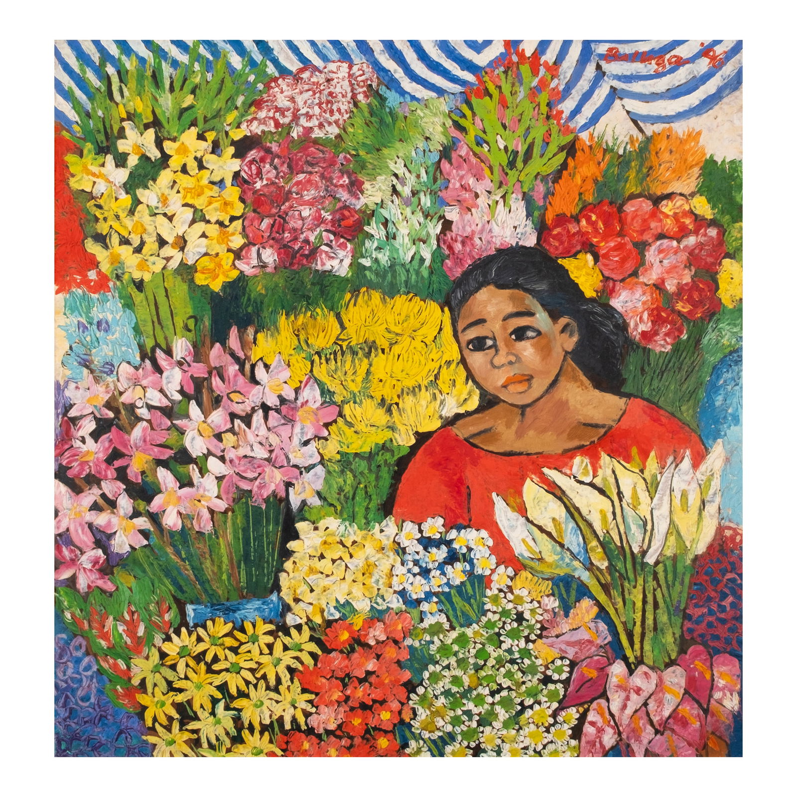 Norma Belleza (b. 1939): Untitledsigned and dated 1996 (upper right)oil on paper29” x 28” (74 cm x 71 cm)