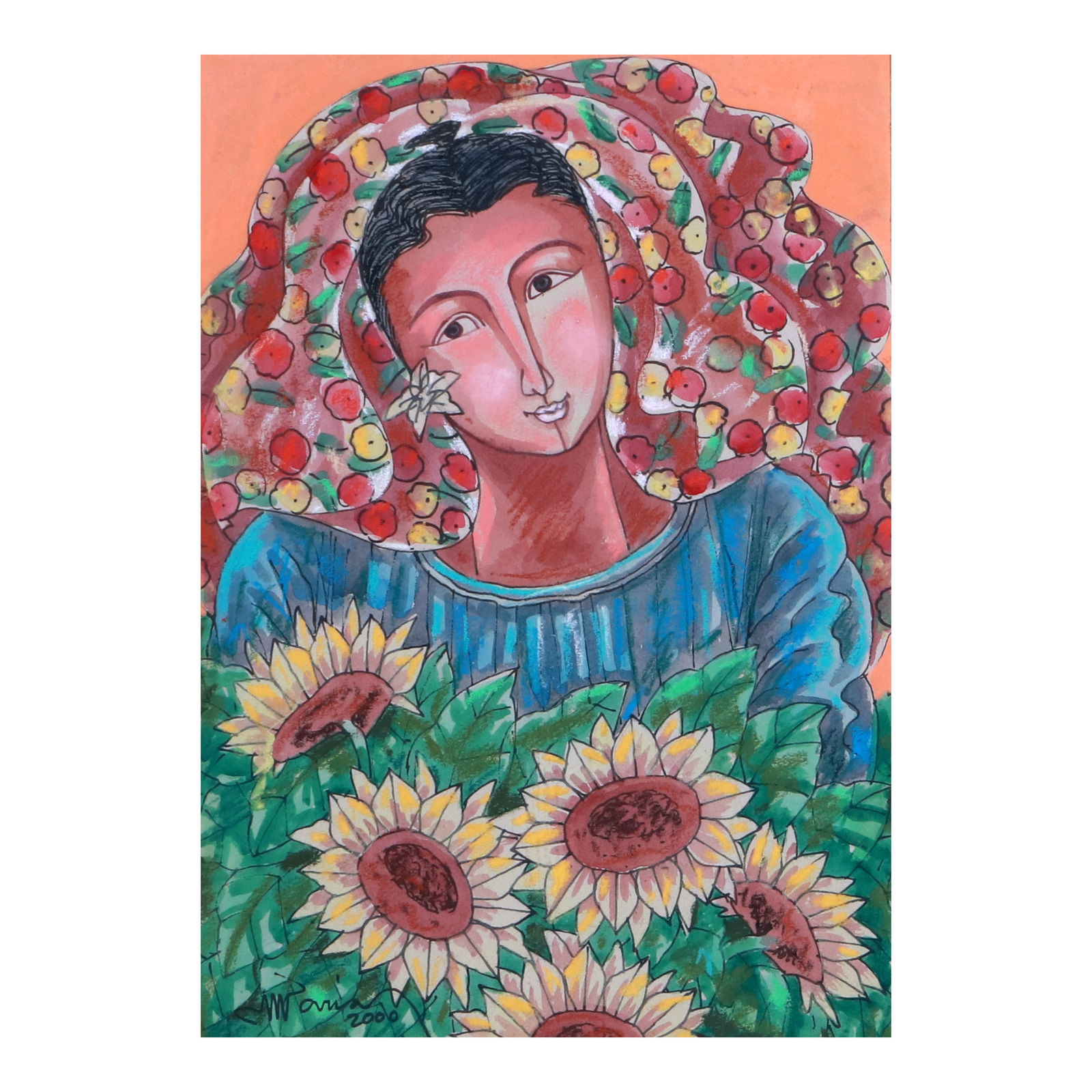 Mario Parial (1944 - 2013): Untitledsigned and dated 2000 (lower left)mixed media on paper14 1/2” x 10 1/4” (37 cm x 26 cm)