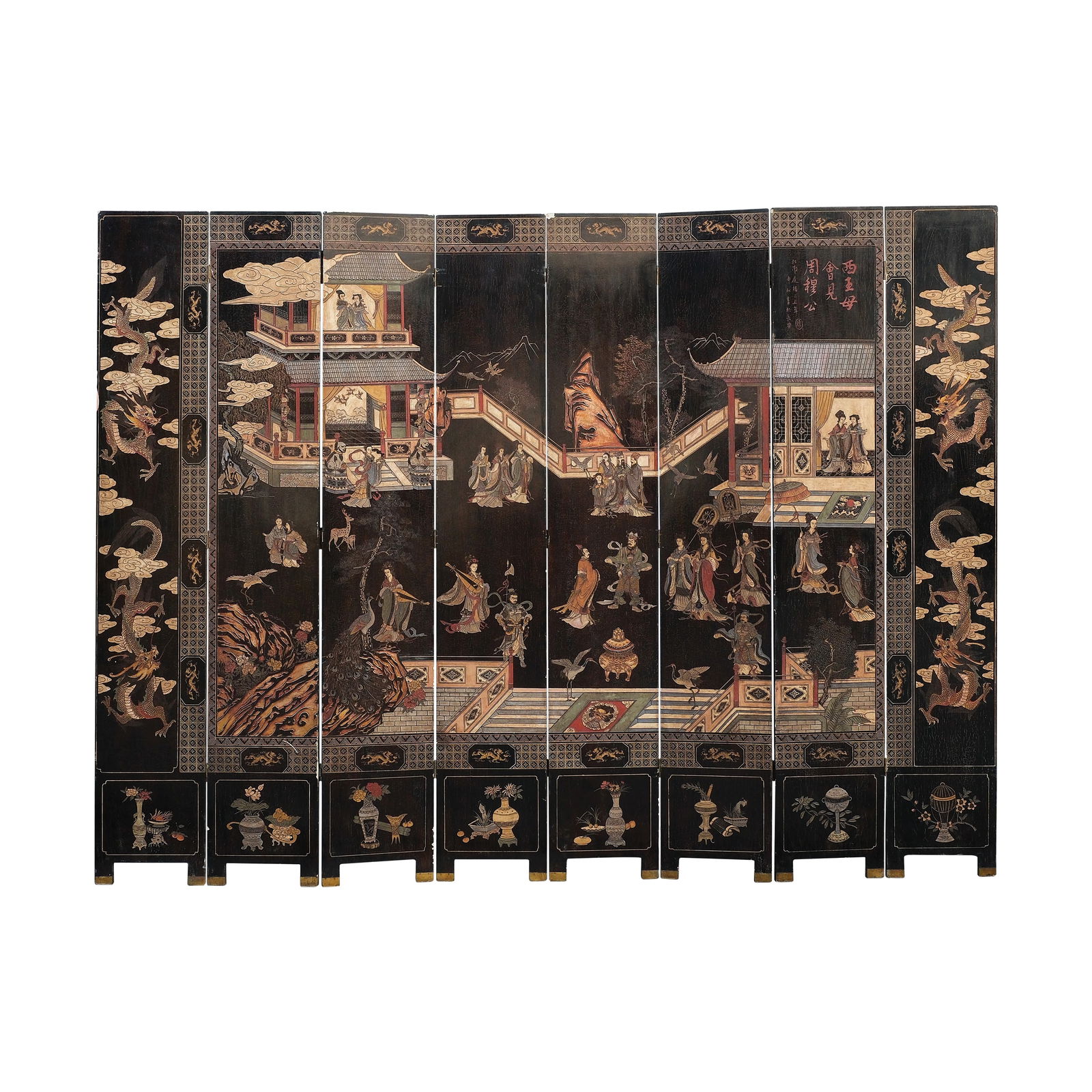 An Eight Panel Oriental Coromandel or Room Divider (1 of 1)