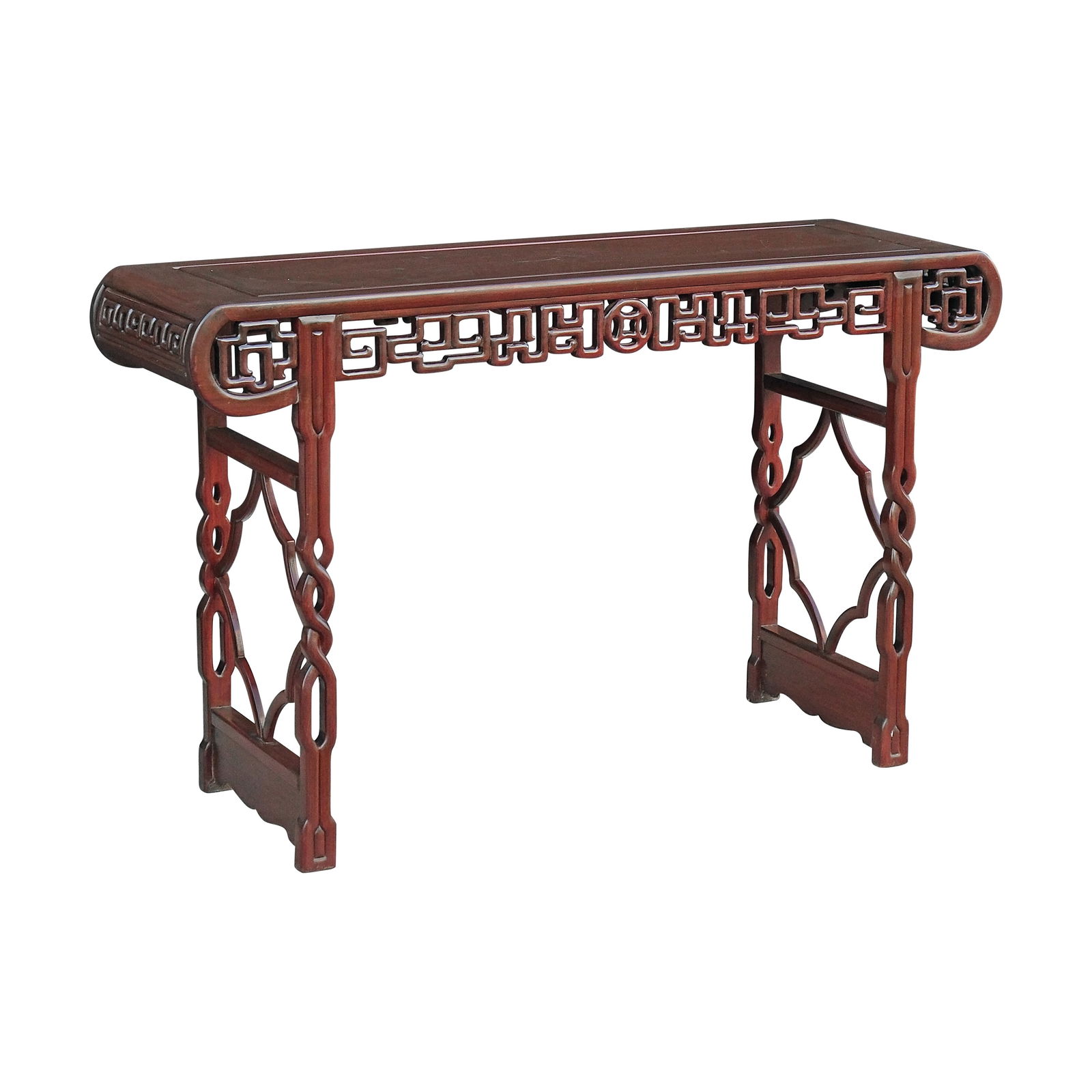 An Oriental Console Table: PROPERTY OF A DISTINGUISHED LADYhardwoodH: 36 1/4” (92 cm)L: 59 1/2” (151 cm)W: 18” (46 cm)