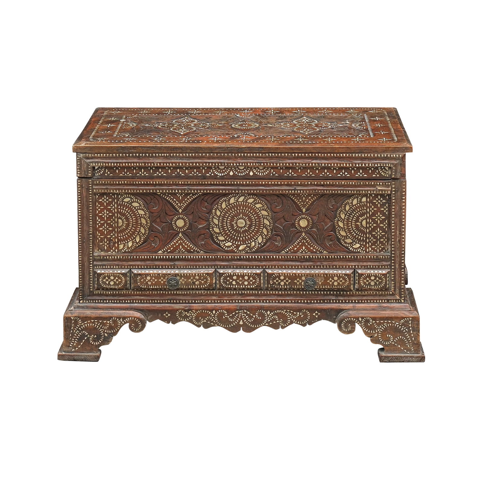 A Maranao Baul: PROPERTY OF A DISTINGUISHED LADYhardwood with bone inlayH: 20” (51 cm)L: 33” (84 cm)W: 18 1/4” (46 cm)