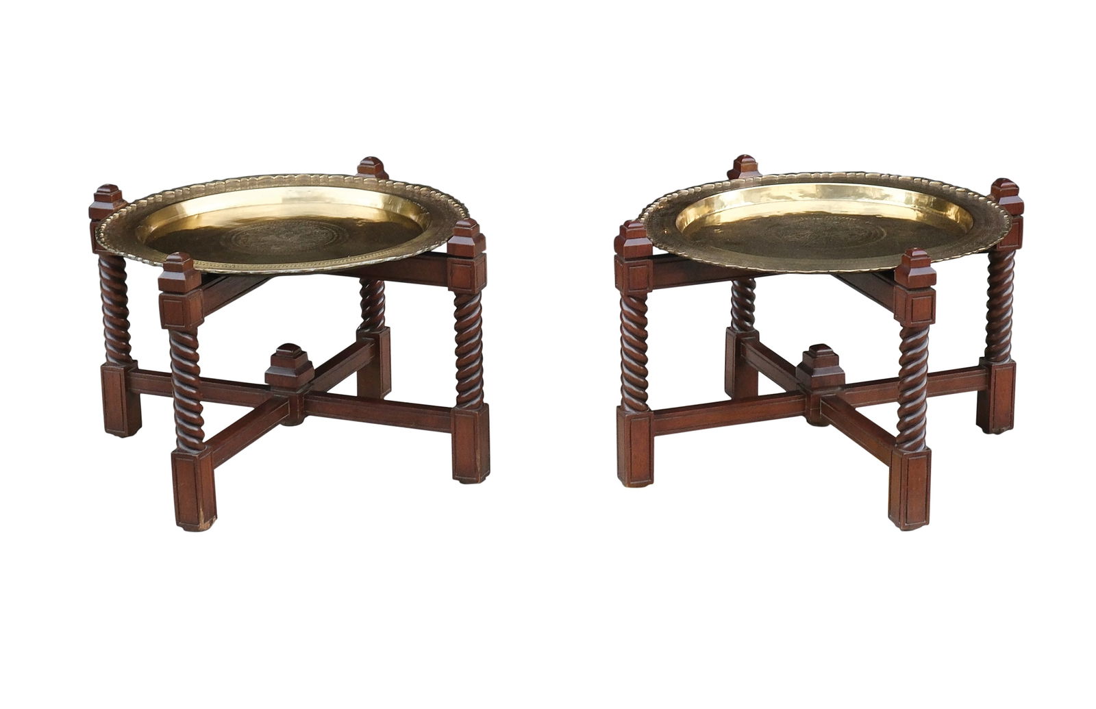 A Pair of Brass Top Tables (1 of 1)