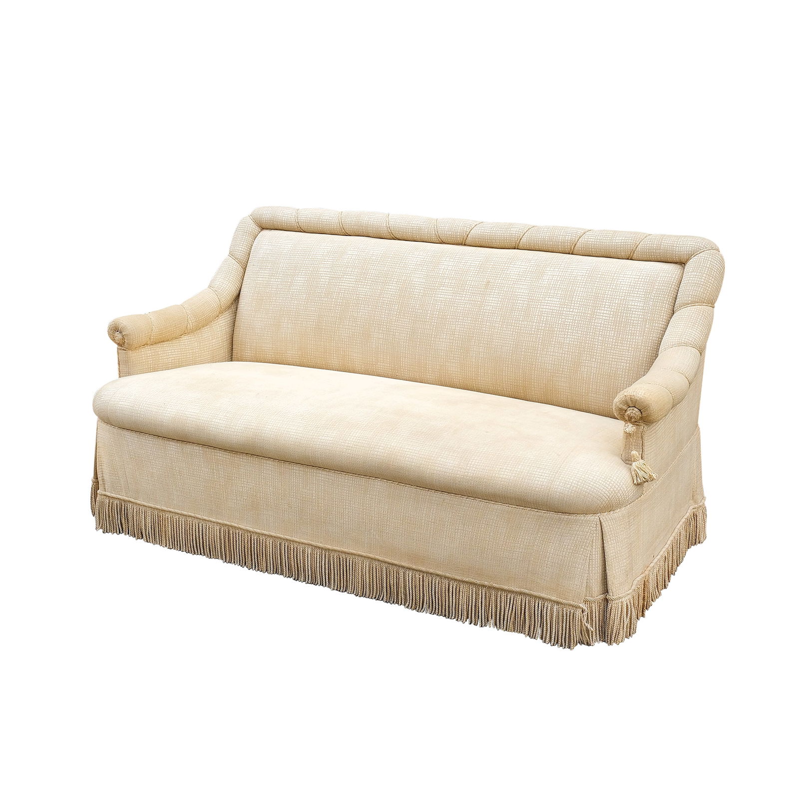 A Two Seater Sofa: PROPERTY OF A DISTINGUISHED LADY H: 34” (86 cm) L: 66” (168 cm) W: 31” (78 cm)