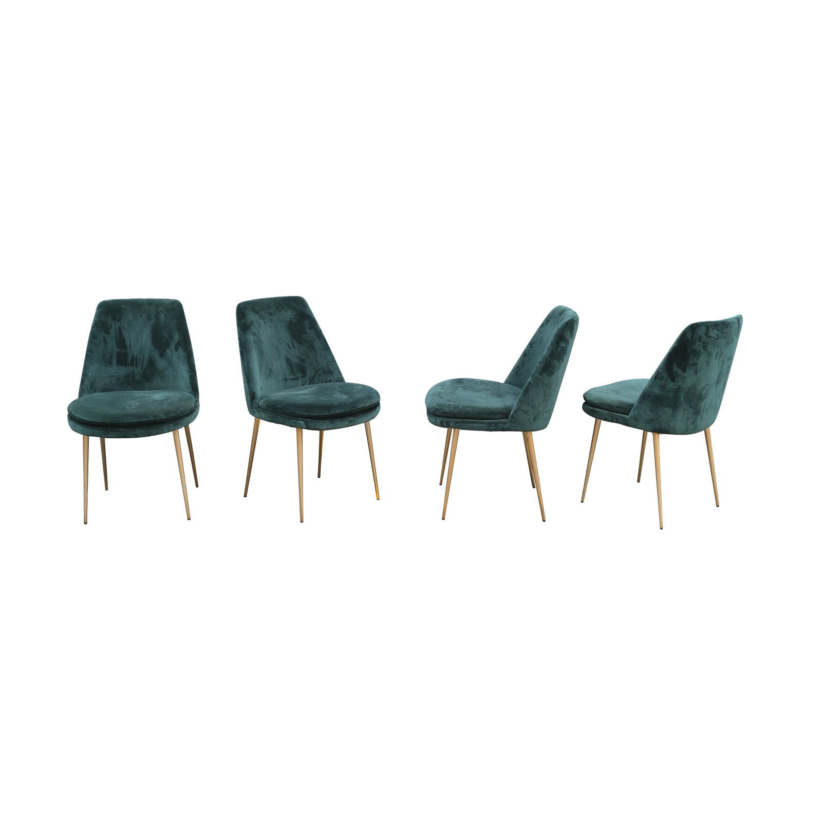 Four West Elm Dining Chairs: PROPERTY OF A DISTINGUISHED LADY H: 32 1/2” (83 cm) L: 20” (51 cm) W: 19” (48 cm)