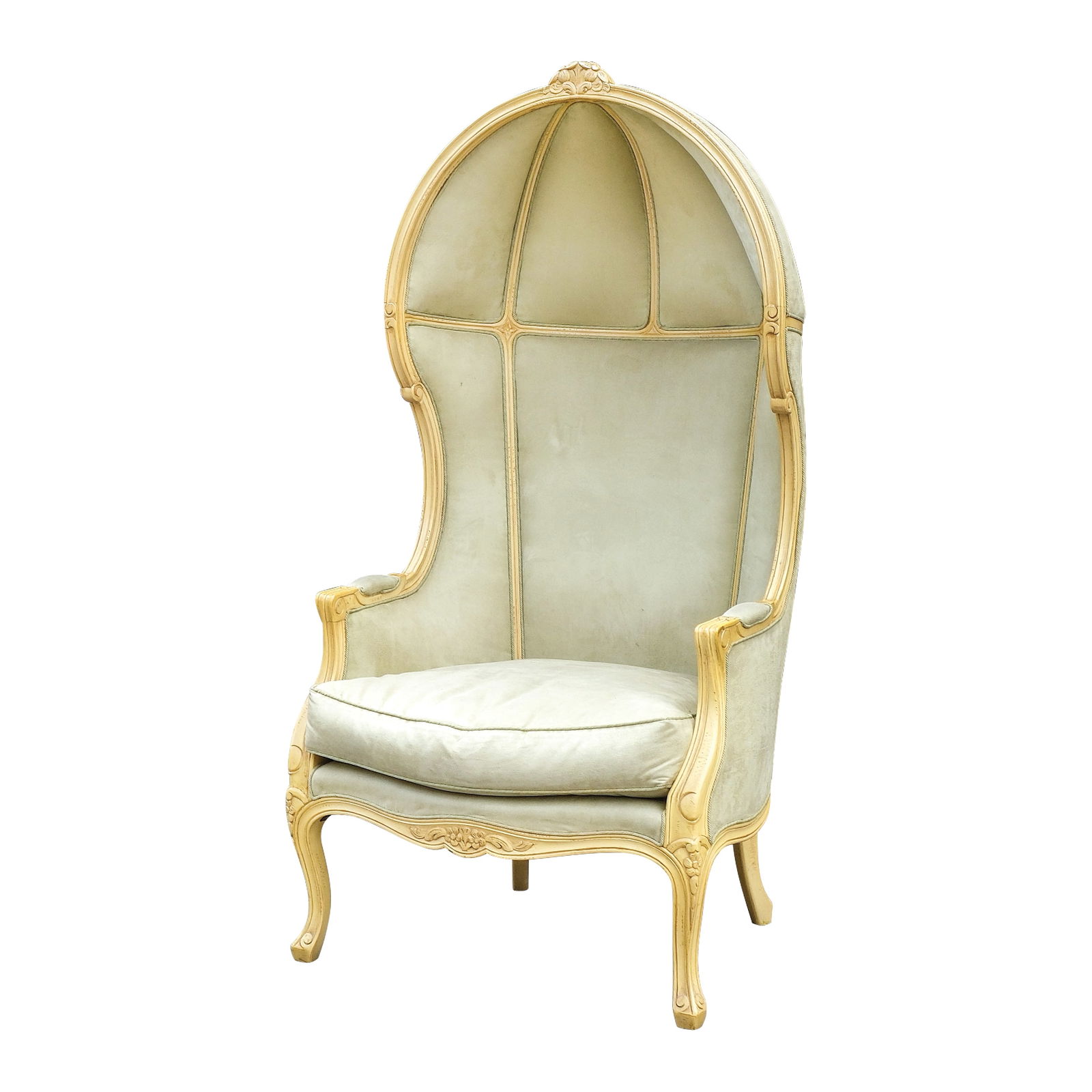 A Canopy Chair: PROPERTY OF A DISTINGUISHED LADY H: 58” (147 cm) L: 22” (56 cm) W: 29” (74 cm)