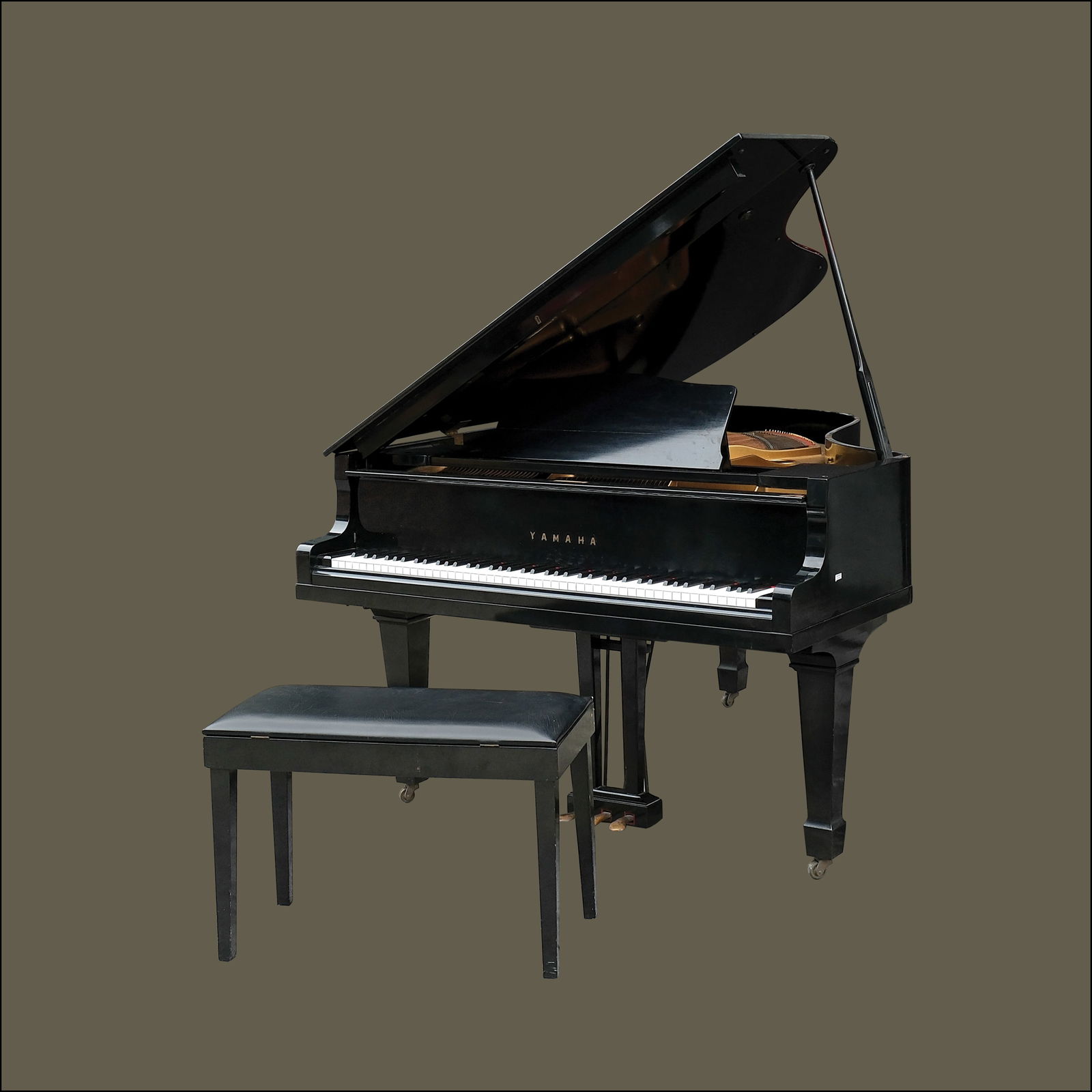 A Yamaha G3 Grand Piano: PROPERTY OF A DISTINGUISHED LADY close:H: 40” (102 cm)L: 70” (178 cm)W: 58” (147 cm) open:H: 70” (178 cm)L: 70” (178 cm)W: 58” (147 cm)