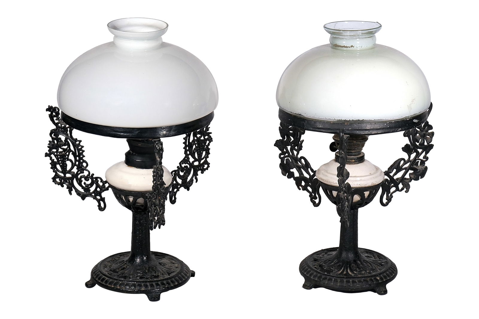 A Pair of Table Lamps with milk glass diffusers (1 of 1)