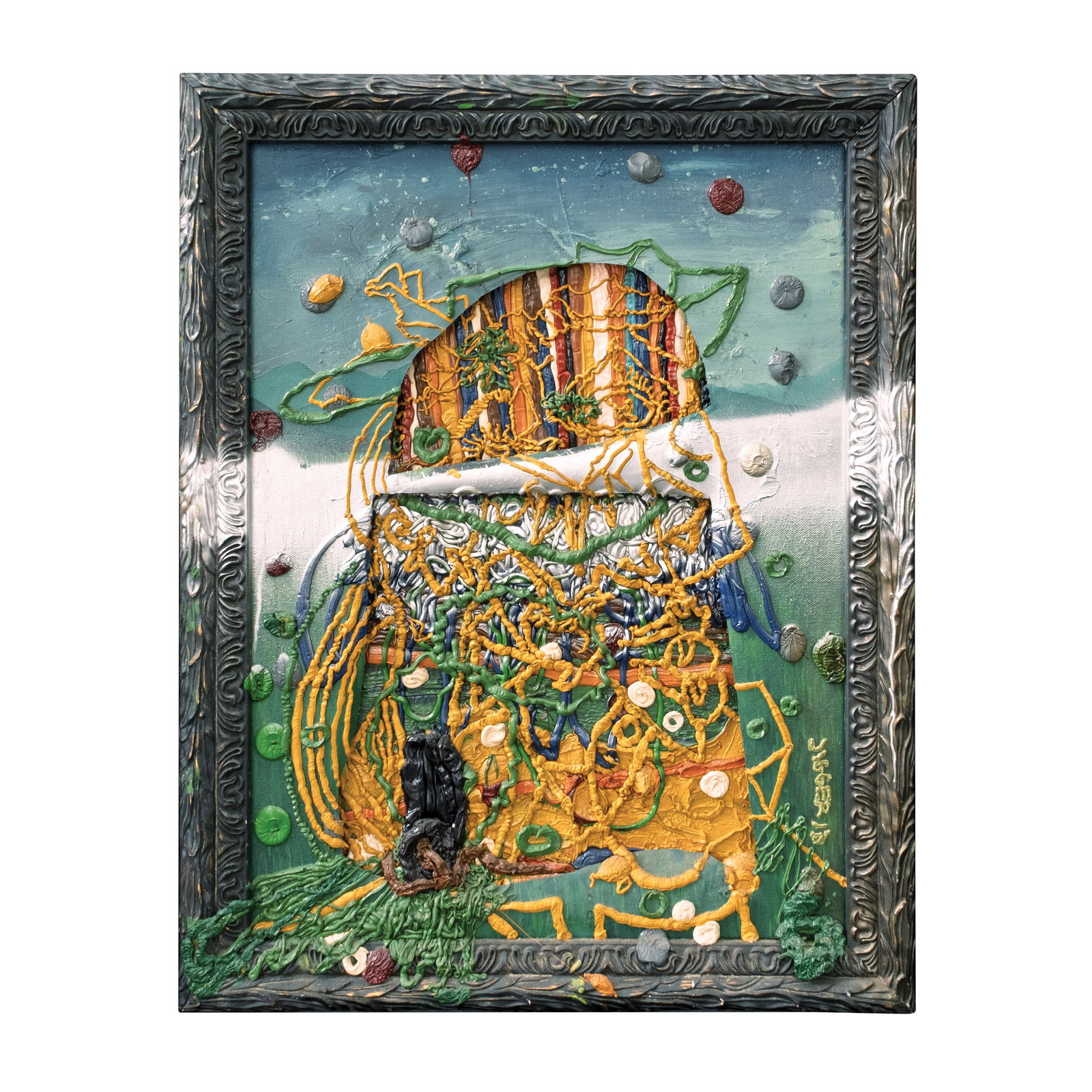 Jigger Cruz (b. 1984): Untitledsigned and dated 2013 (lower right)oil on canvas27 1/2" x 21 1/2" (70 cm x 55 cm)PROVENANCEPrimo Marella Gallery, Singapore There is a method in the proverbial madness about the works of Jigge