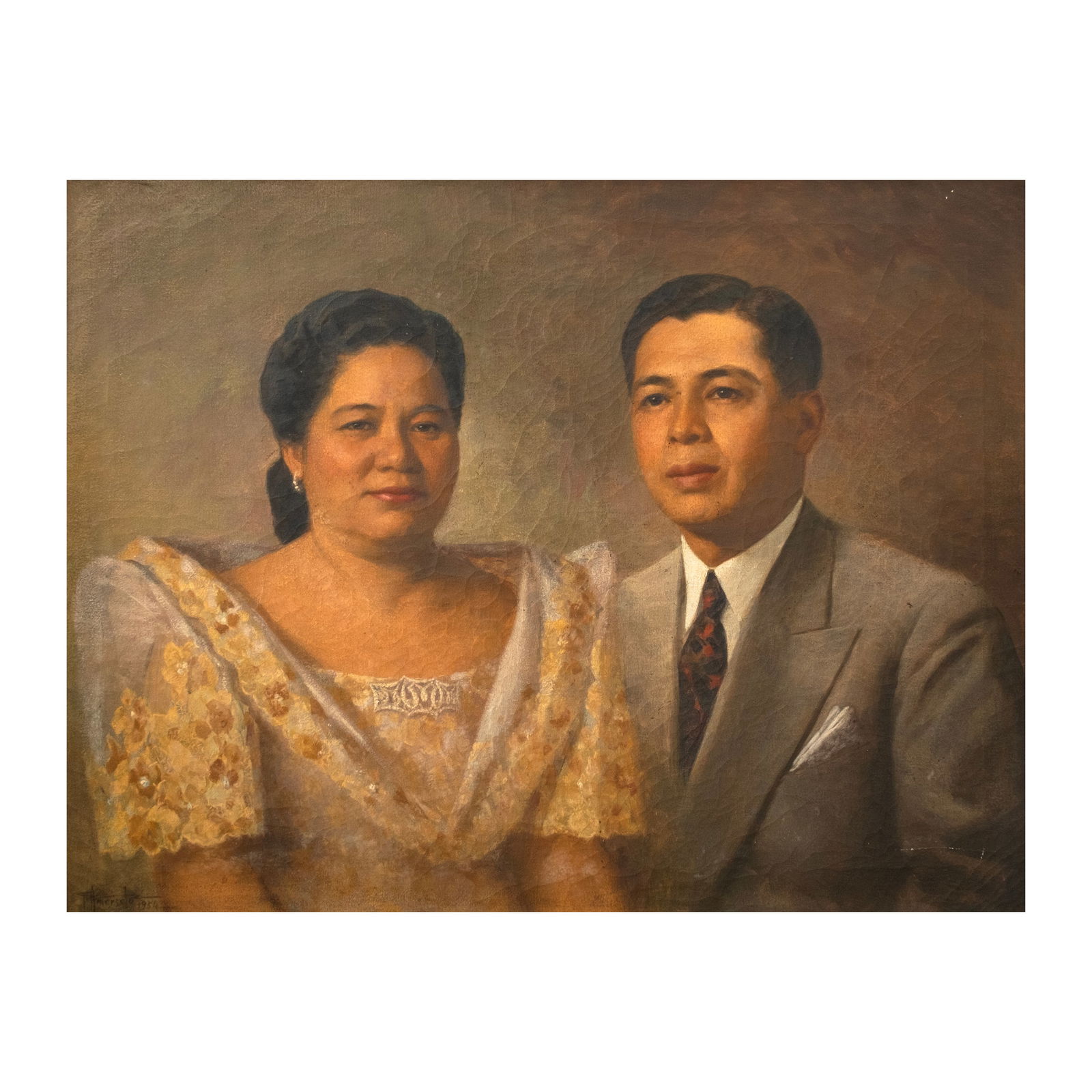 Fernando Amorsolo (1892 - 1972): Portrait of Sra. Doña Marcela Meer andDon Nicolas C. Millarsigned and dated 1954 (lower left)oil on canvas28" x 36 1/2" (71 cm x 93 cm) Sra. Doña Marcela Meer Millar is something of a re