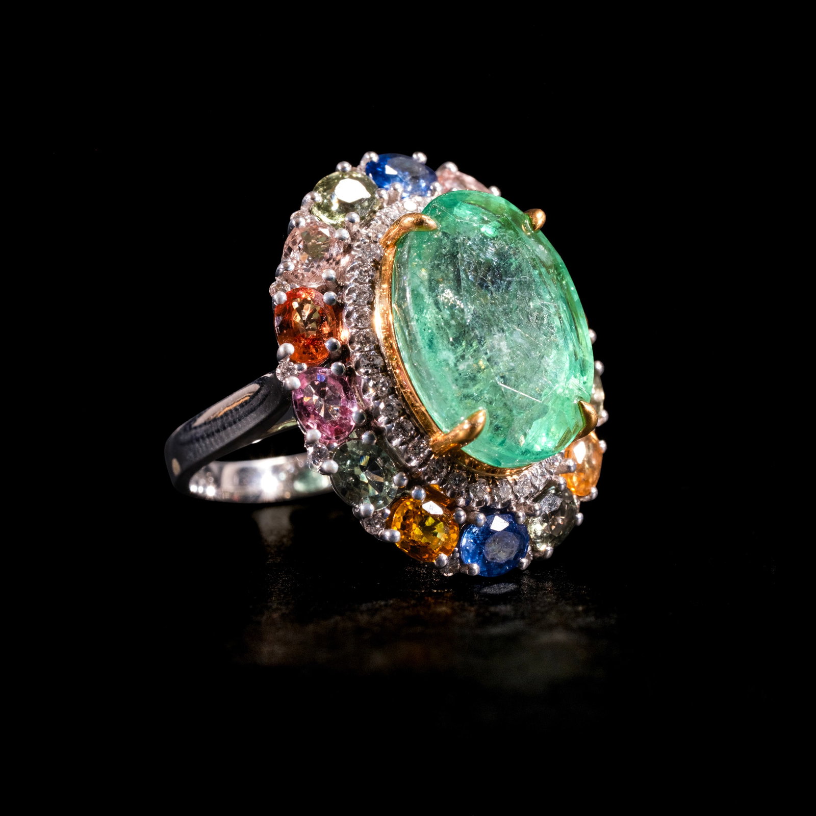 An Emerald Cocktail Ring in 18k (1 of 1)