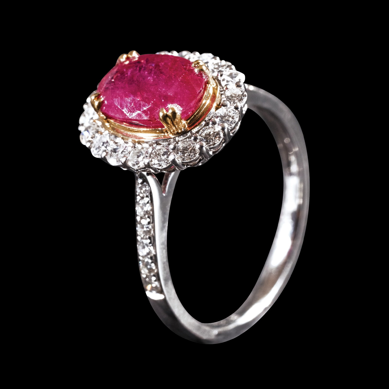 A Burmese Ruby and Diamond Ring in 18k (1 of 1)