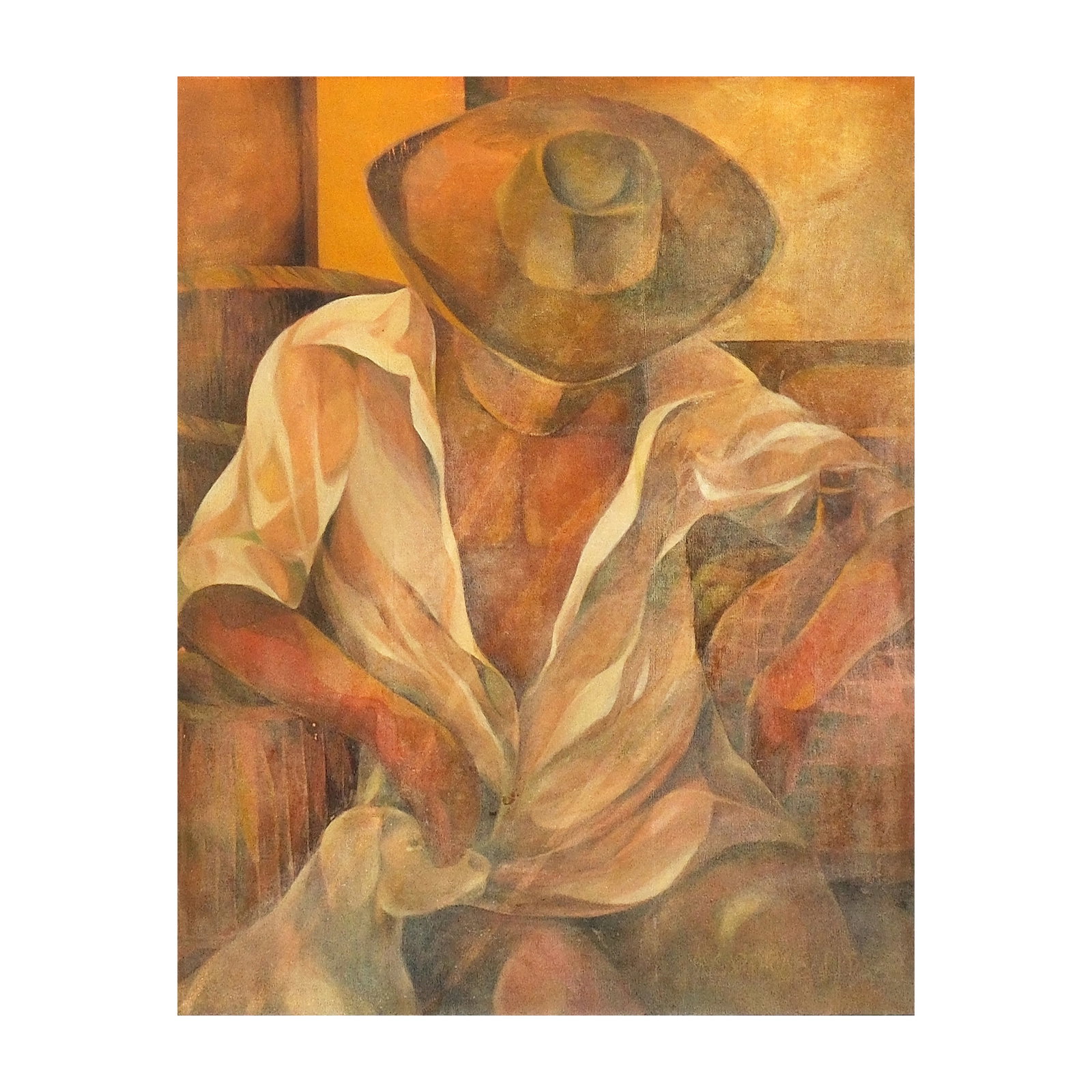 Oscar Salita (b. 1943): Man with Dog signed and dated 1978 (lower right) oil on canvas 31” x 24 1/4” (79 cm x 62 cm) Accompanied by a certificate issued by the heir of artist confirming the authenticity of this l